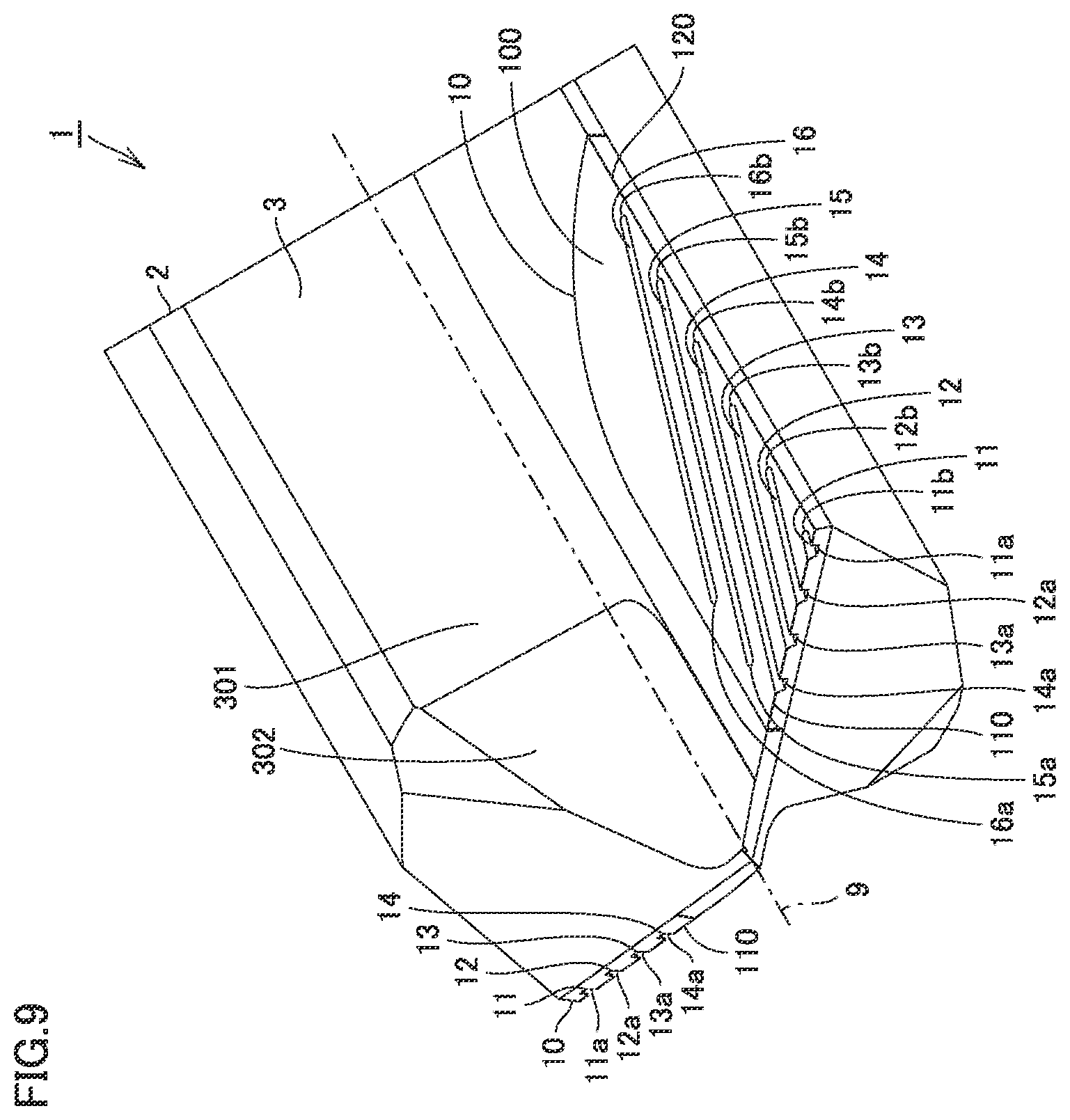 Patent US12599975 Figure 9 – Rotary cutting tool