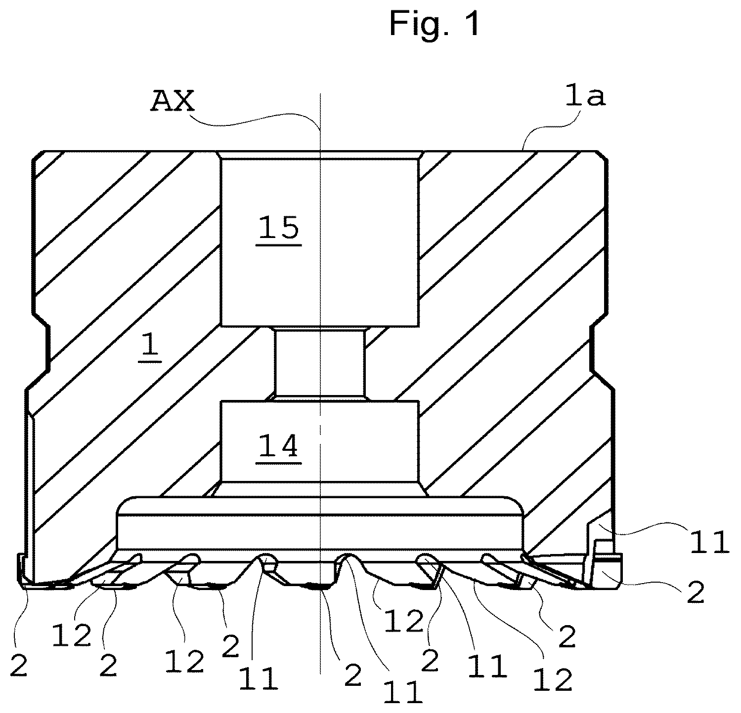 Patent US12599976 Figure 1 – Rotary cutting tool