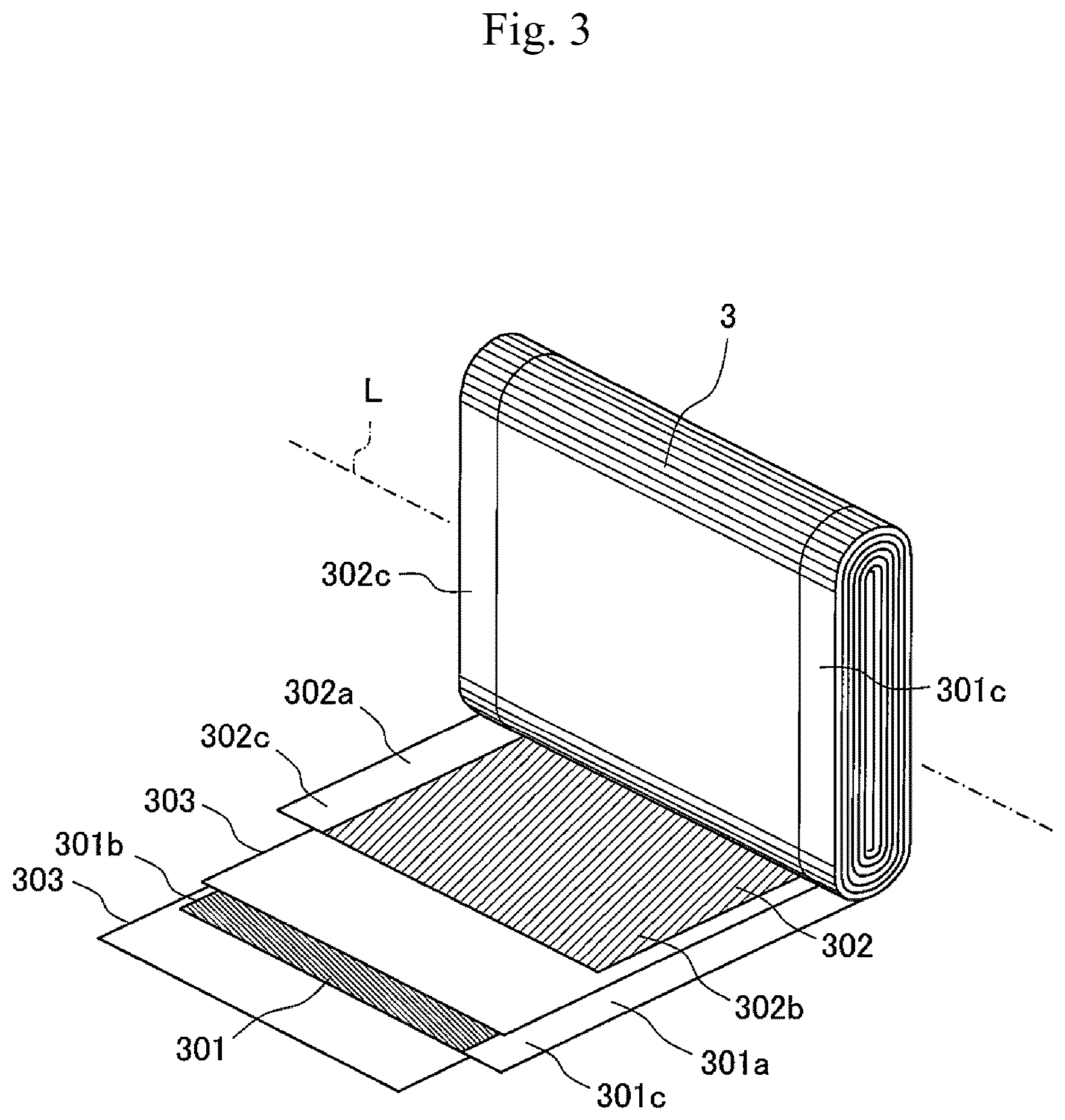Patent US12599986 Figure 3 – Ultrasonic horn, secondary battery, and method for manufacturing secondary battery