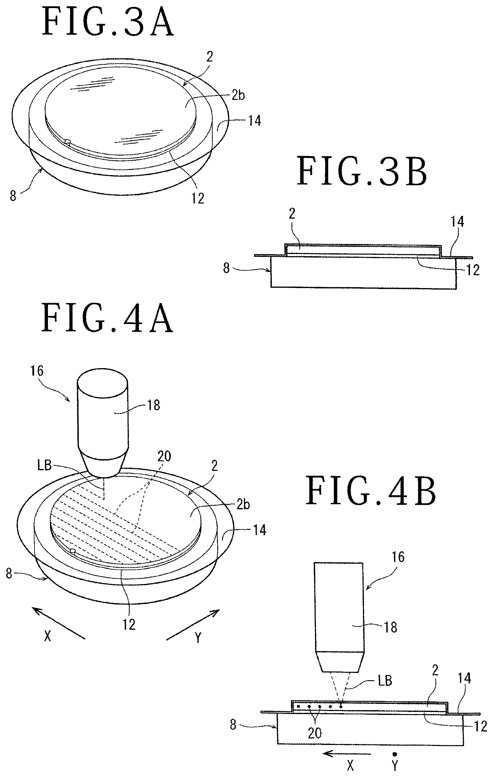 Patent US12599989 Figure 3 – Laser processing method that includes use of a sheet that has transmissibility