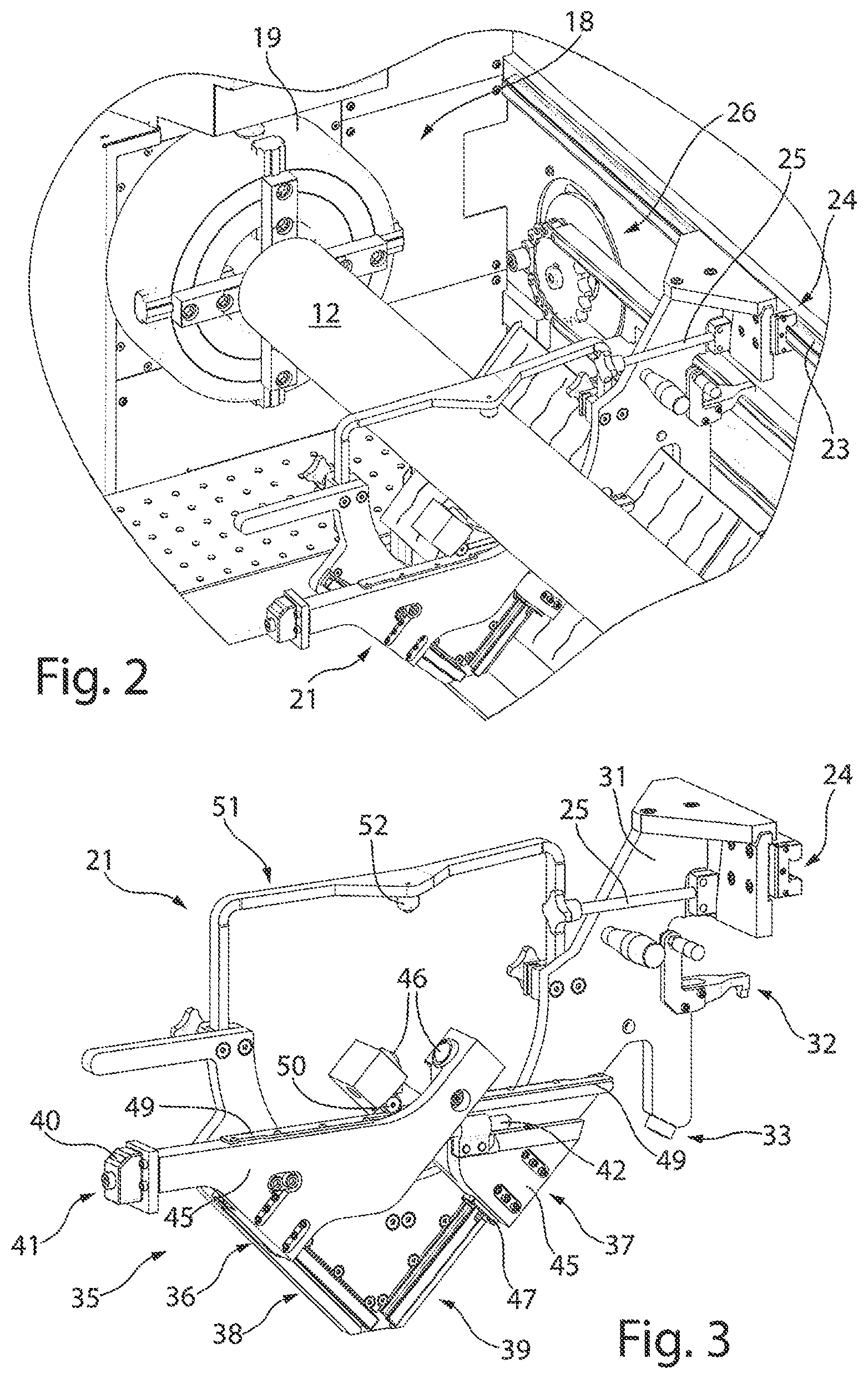 Patent US12599992 Figure 2 – Supporting device for a laser processing machine and laser processing machine