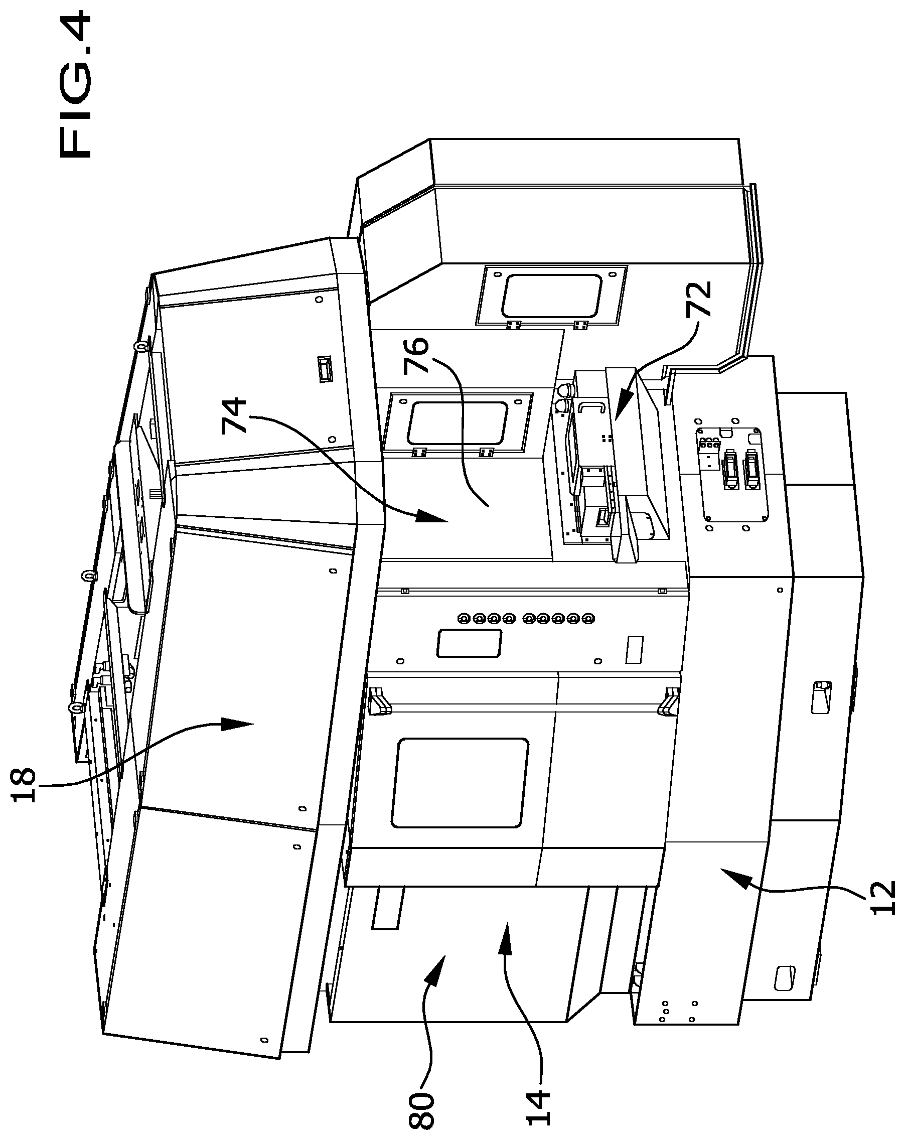 Patent US12599996 Figure 4 – Multi-spindle machine tool