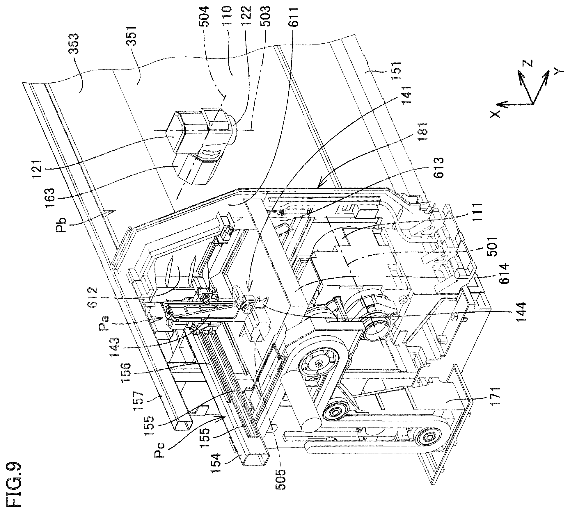 Patent US12599997 Figure 8 – Processing machine