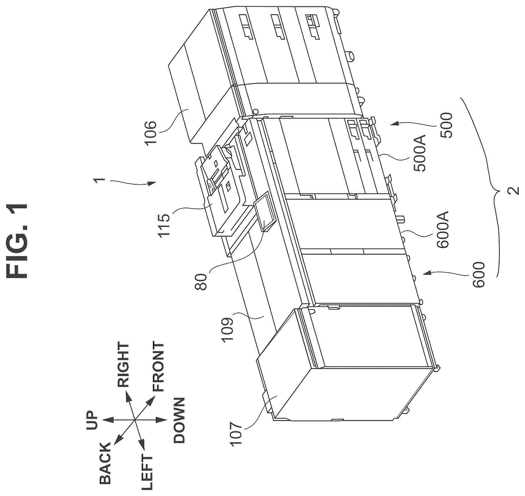 Patent US12602002 Figure 1 – Image forming apparatus to reduce positional deviation between doors