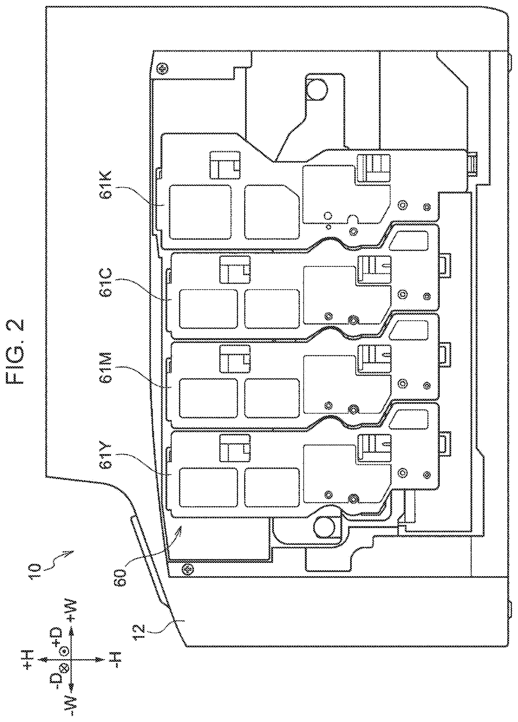 Patent US12602003 Figure 2 – Toner cartridge having a wall with a curved portion and an image forming apparatus