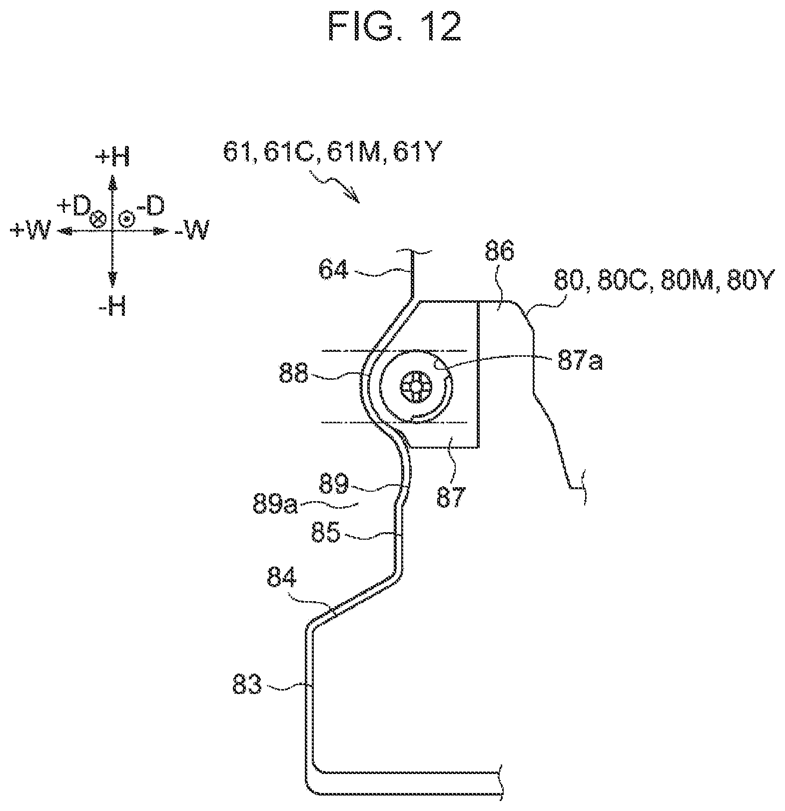 Patent US12602003 Figure 12 – Toner cartridge having a wall with a curved portion and an image forming apparatus