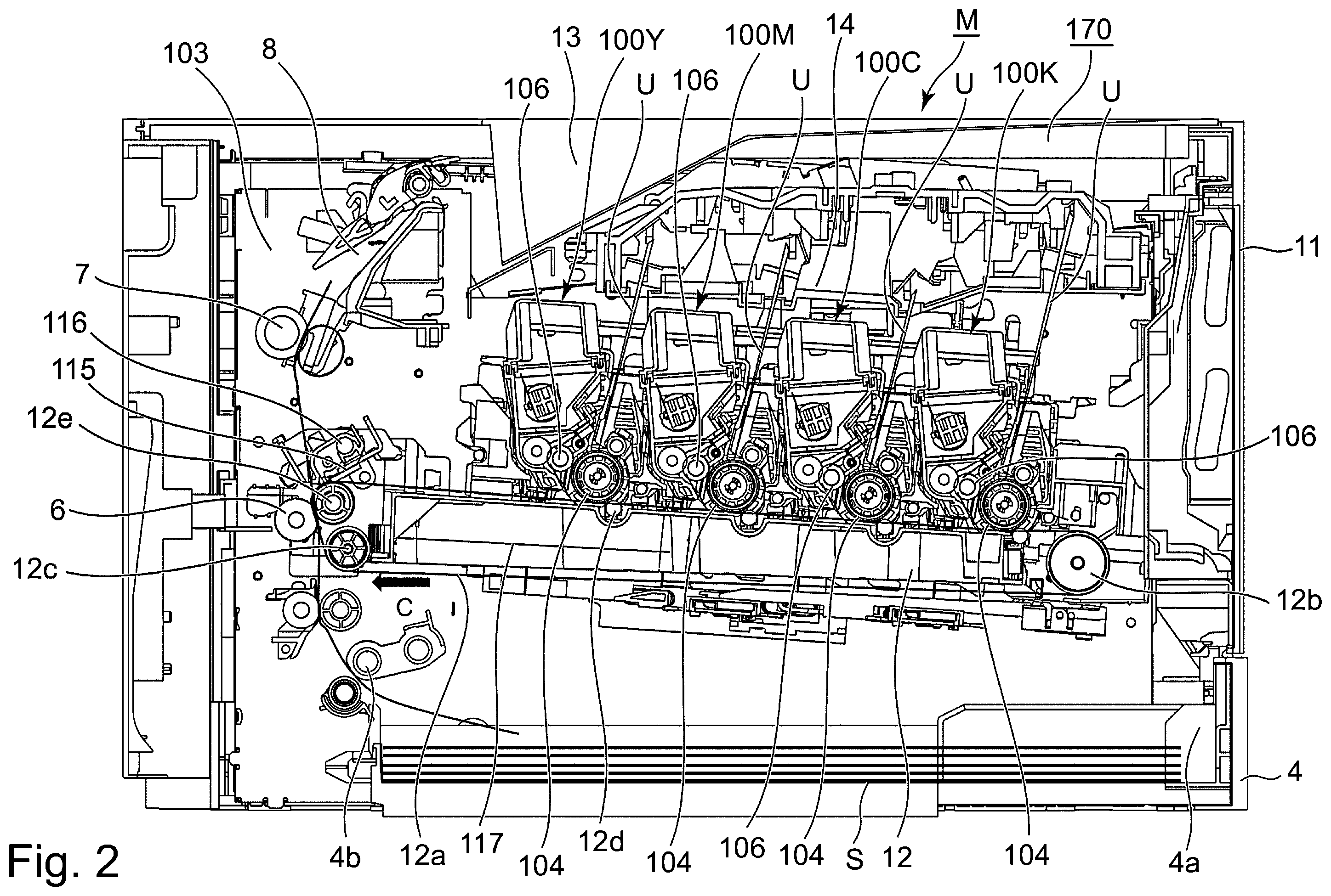 Patent US12602006 Figure 2 – Cartridge and image forming apparatus