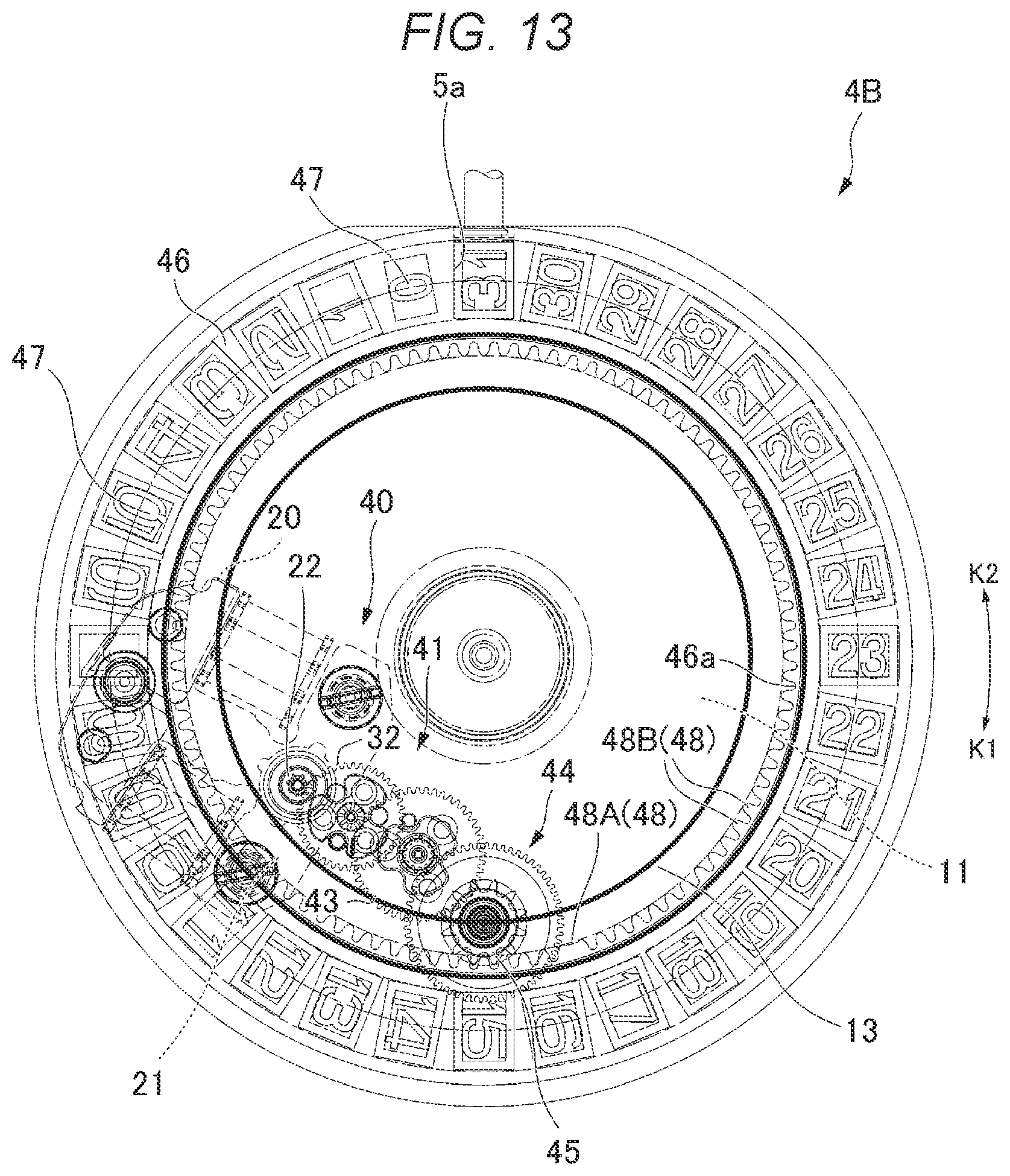 Patent US12602010 Figure 12 – Information display mechanism, timepiece movement, and timepiece