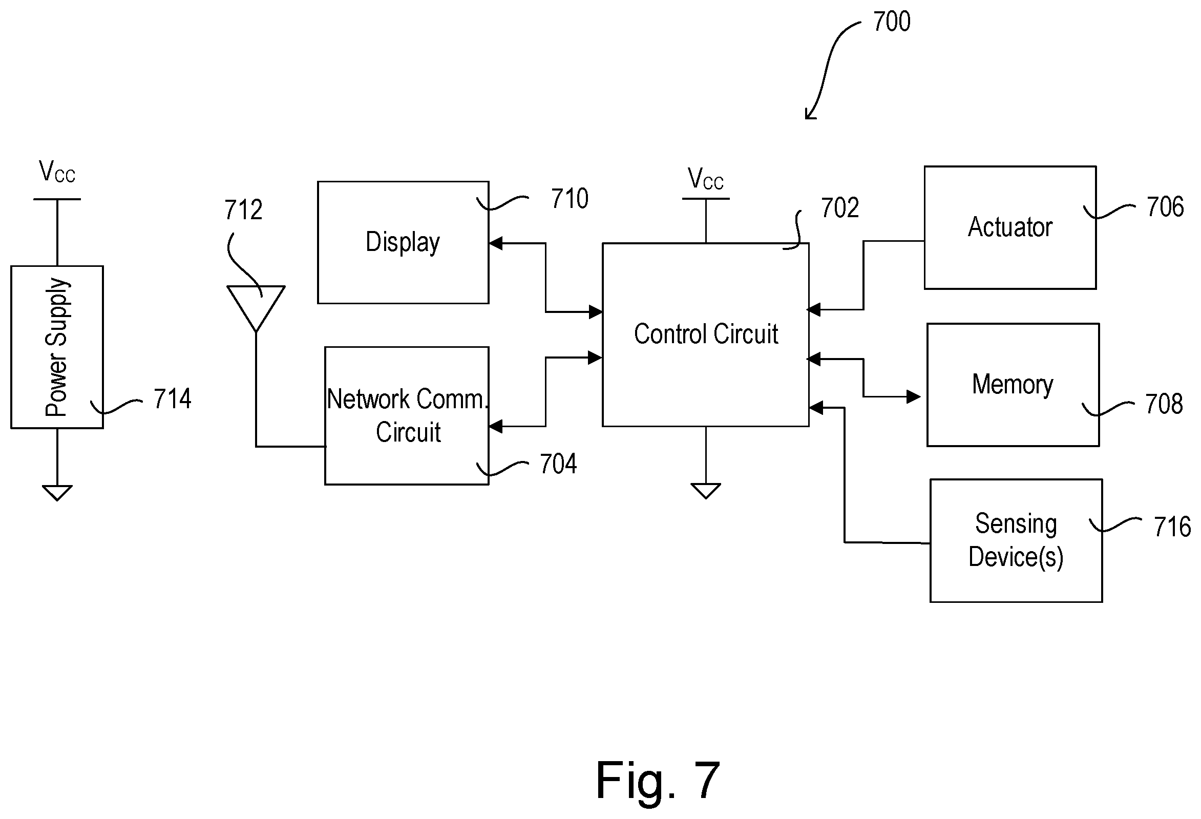Patent US12602020 Figure 7 – Load control system responsive to location of an occupant and mobile devices