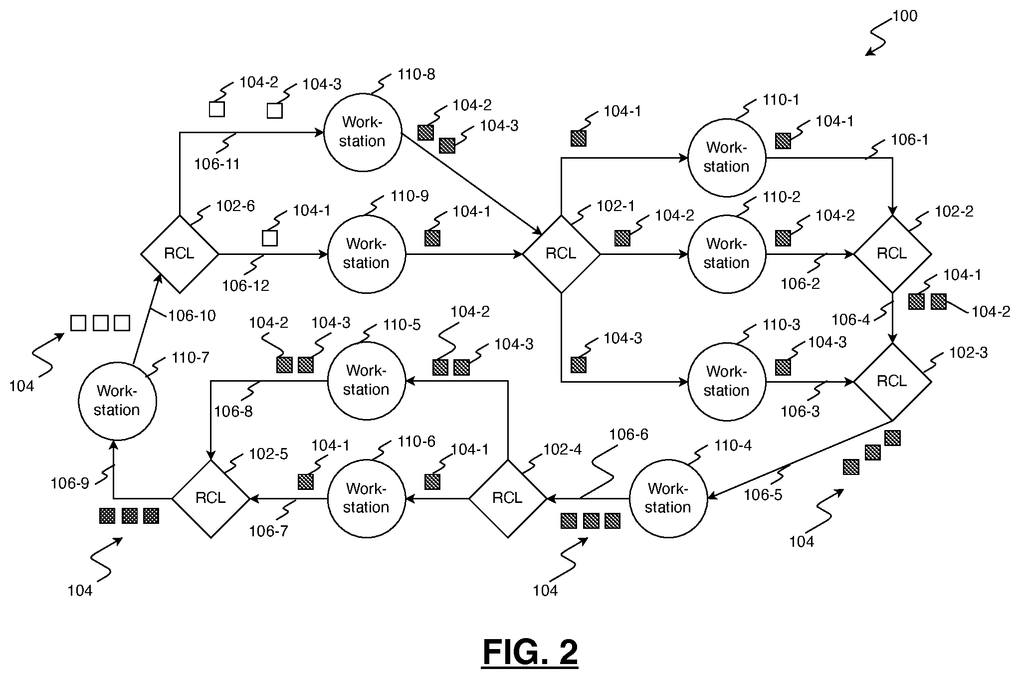 Patent US12602035 Figure 2 – Systems and methods for defining a sensor layout for pallet routing in a manufacturing environment