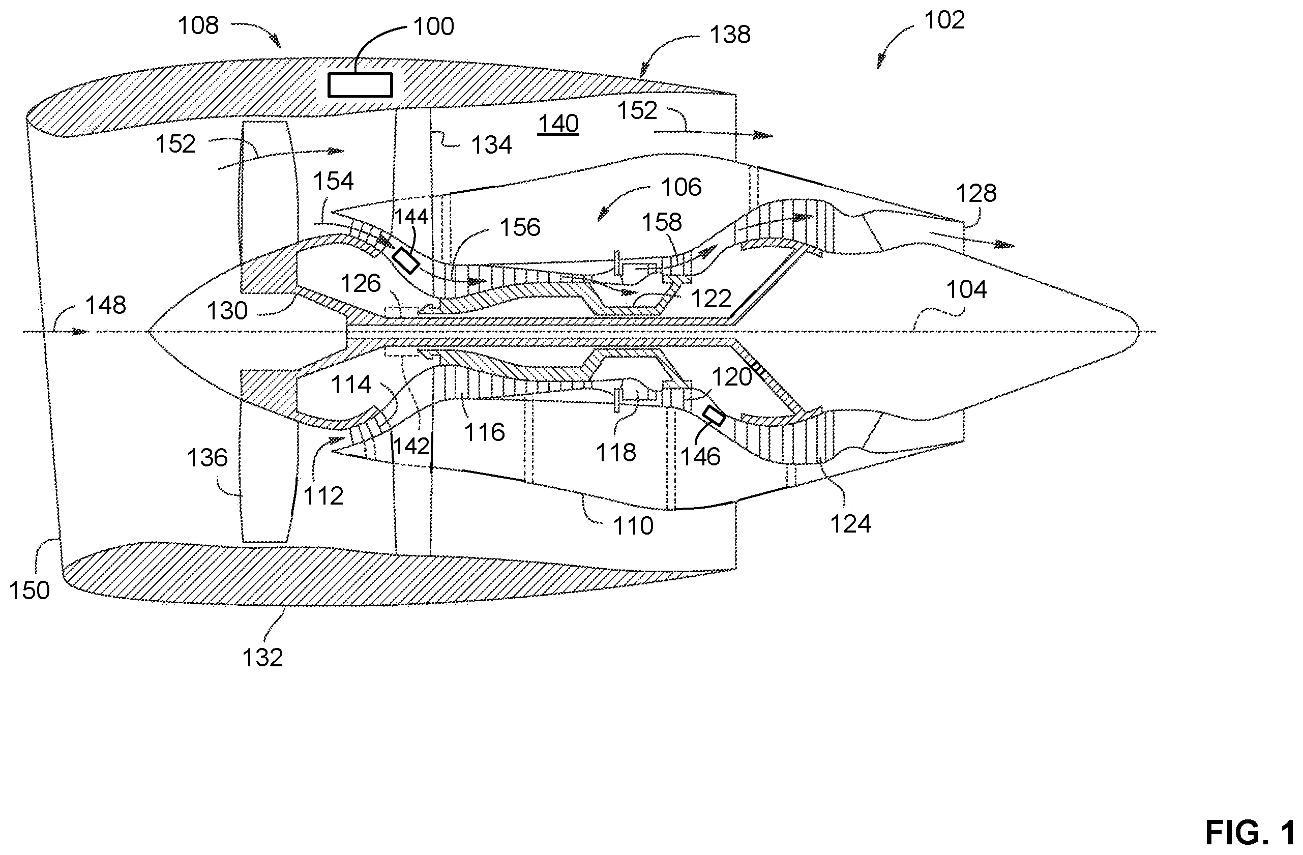 Patent US12602037 Figure 1 – Methods and apparatus to generate a predictive asset health quantifier of a turbine engine