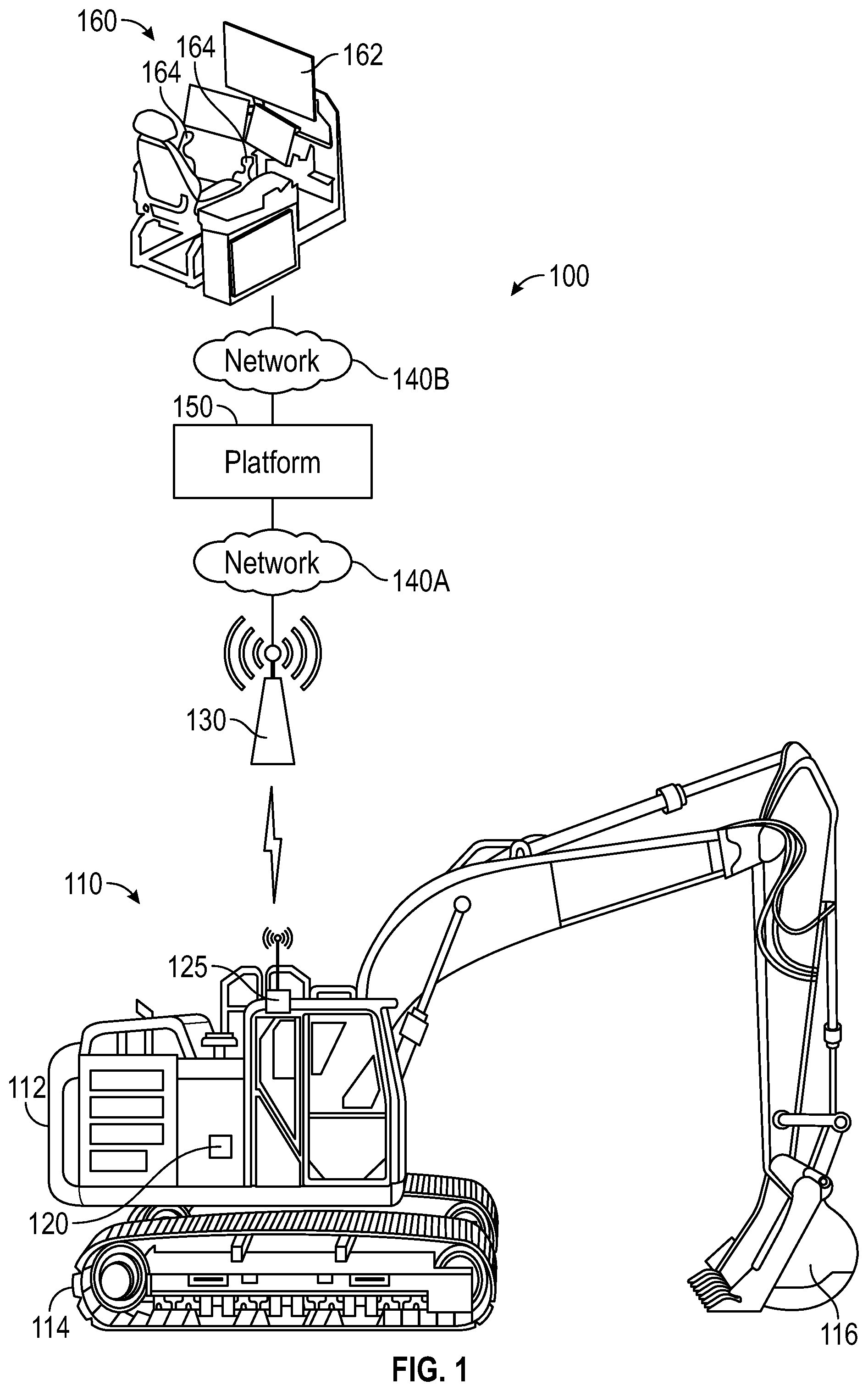 Patent US12602065 — Derating of remotely controlled work machines based on geocached connectivity information — Figure 1