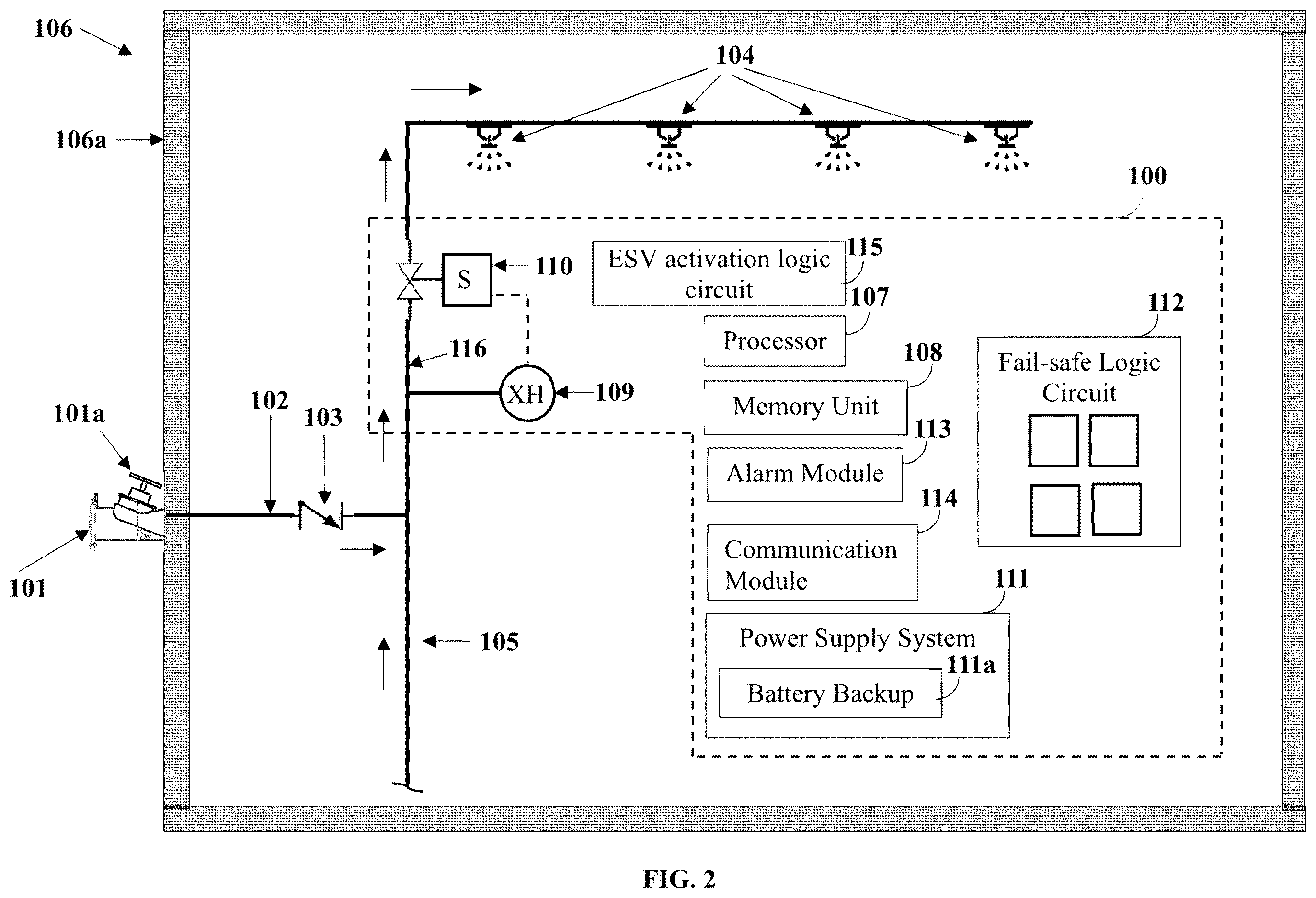 Patent US12602066 Figure 2 – Non-permissive fire connection system