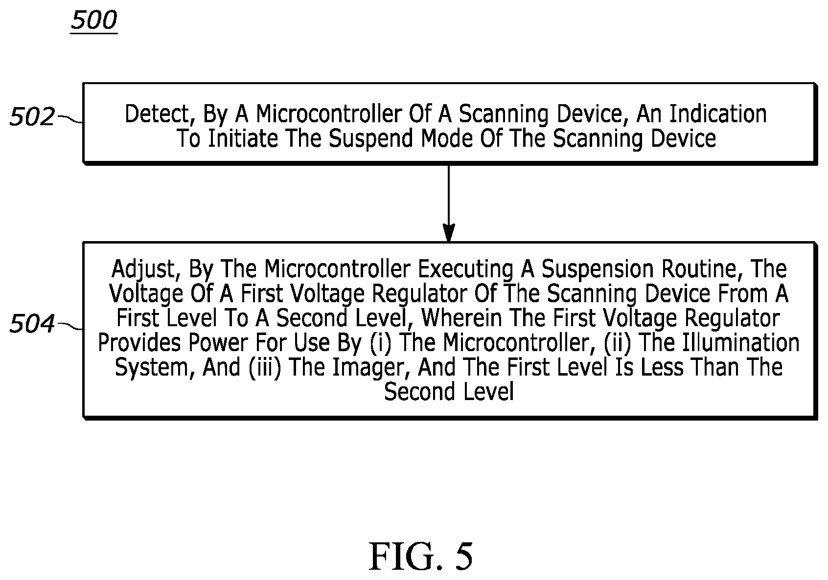 Patent US12602069 Figure 8 – Systems and methods for dynamically changing regulator voltage of a scanning device having an illumination system and an imager