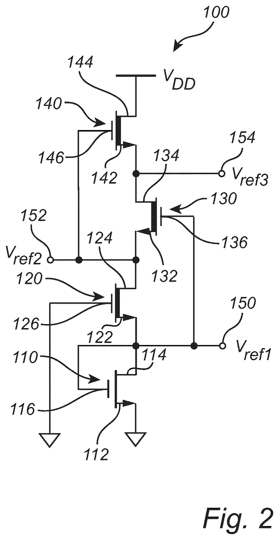 Patent US12602070 Figure 2 – Voltage reference circuit and a power management unit