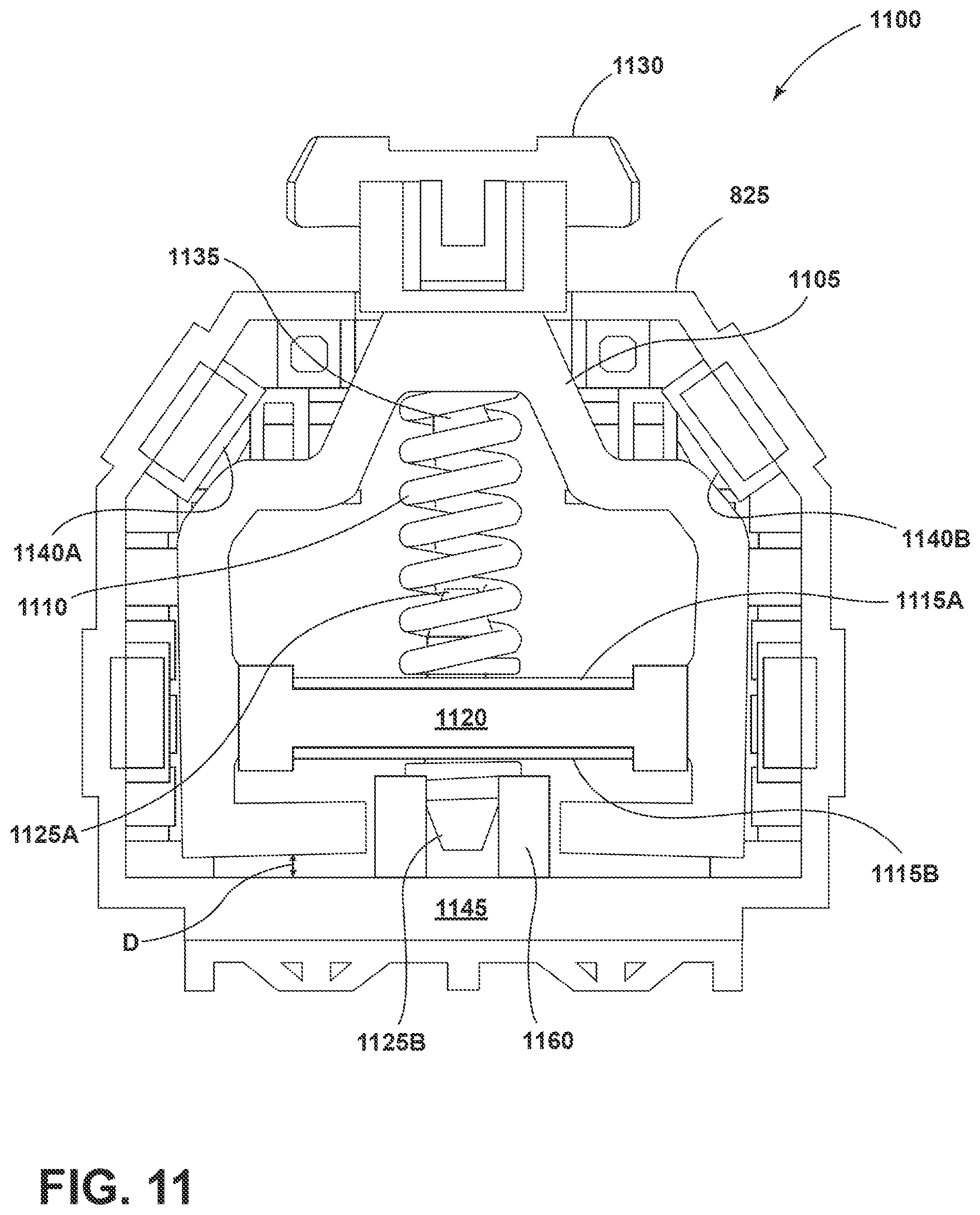 Patent US12602071 Figure 11 – Vehicle pads that emulate traditional vehicle pedals and include mechanical hysteresis