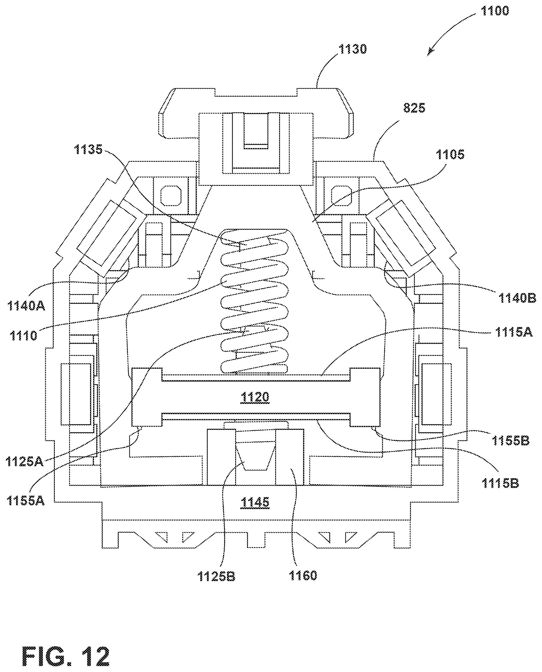 Patent US12602071 Figure 12 – Vehicle pads that emulate traditional vehicle pedals and include mechanical hysteresis