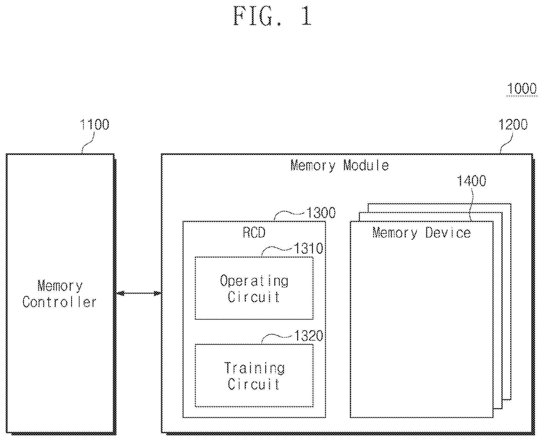 Patent US12602073 — Register clock driver, operating method of register clock driver, and memory module including register clock driver and plurality of memory devices — Figure 1