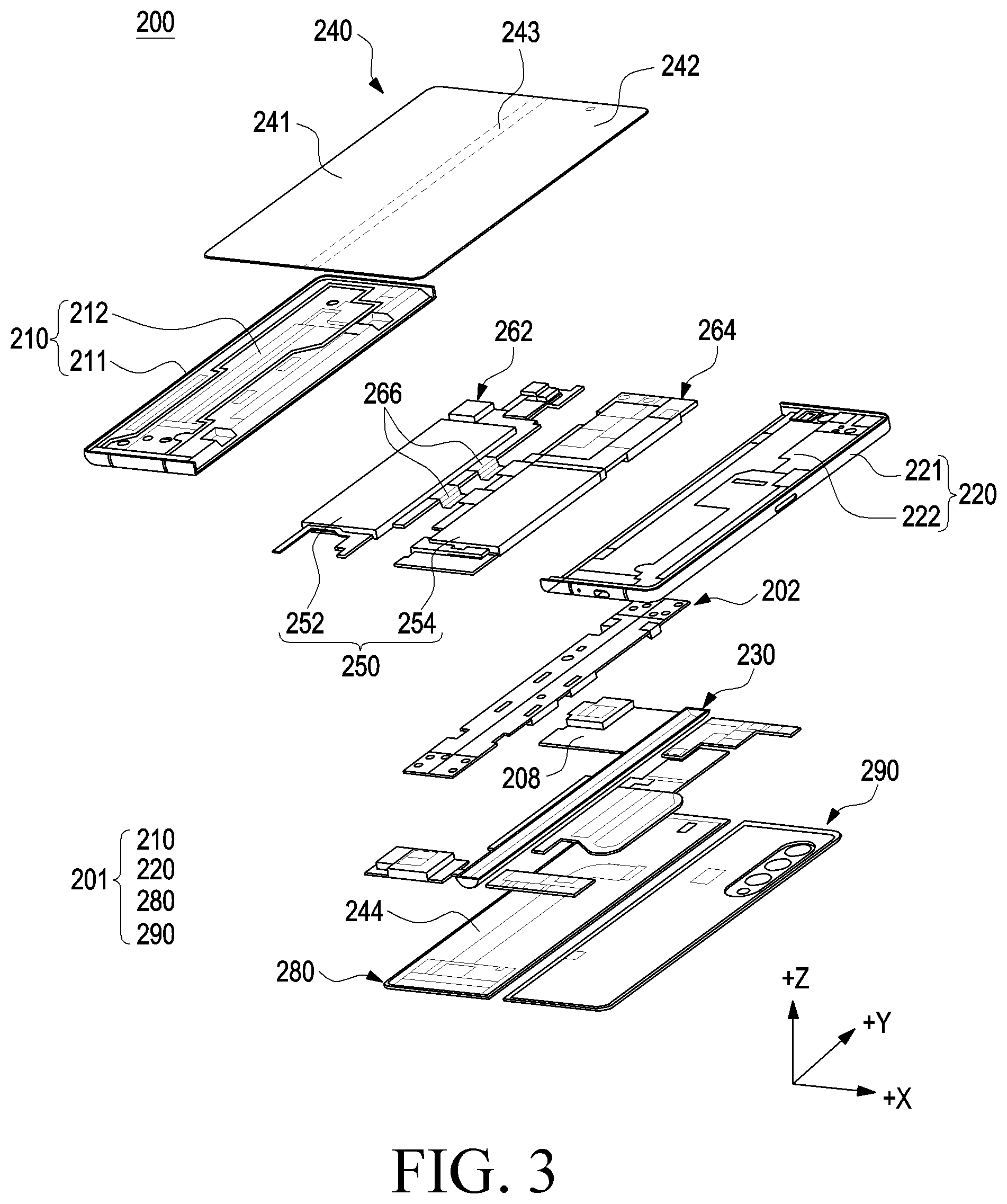 Patent US12602076 Figure 3 – Electronic device comprising hinge module