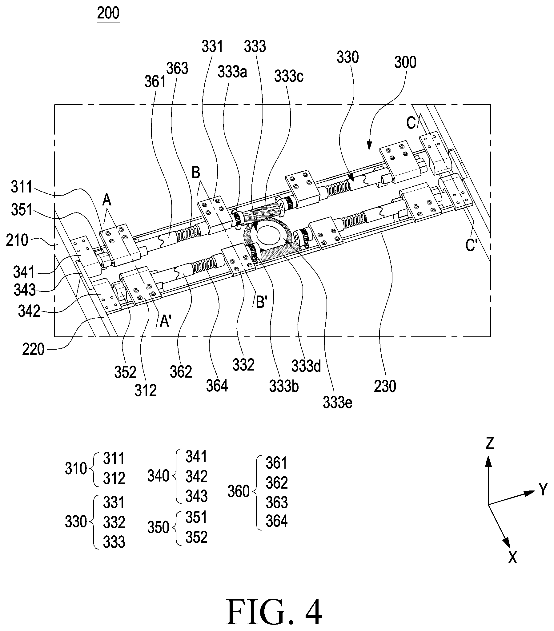 Patent US12602076 Figure 4 – Electronic device comprising hinge module
