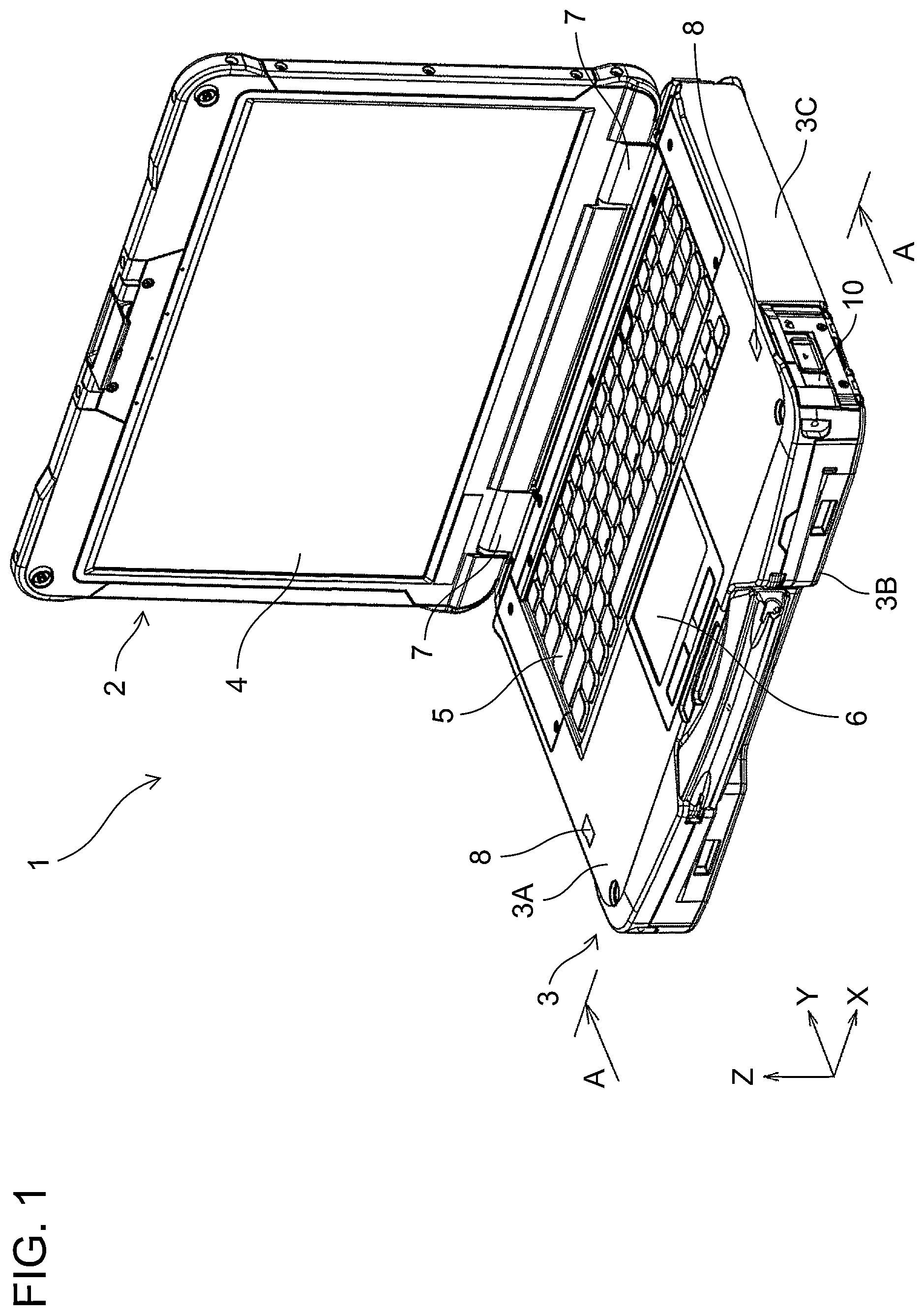 Patent US12602079 Figure 1 – Electronic device