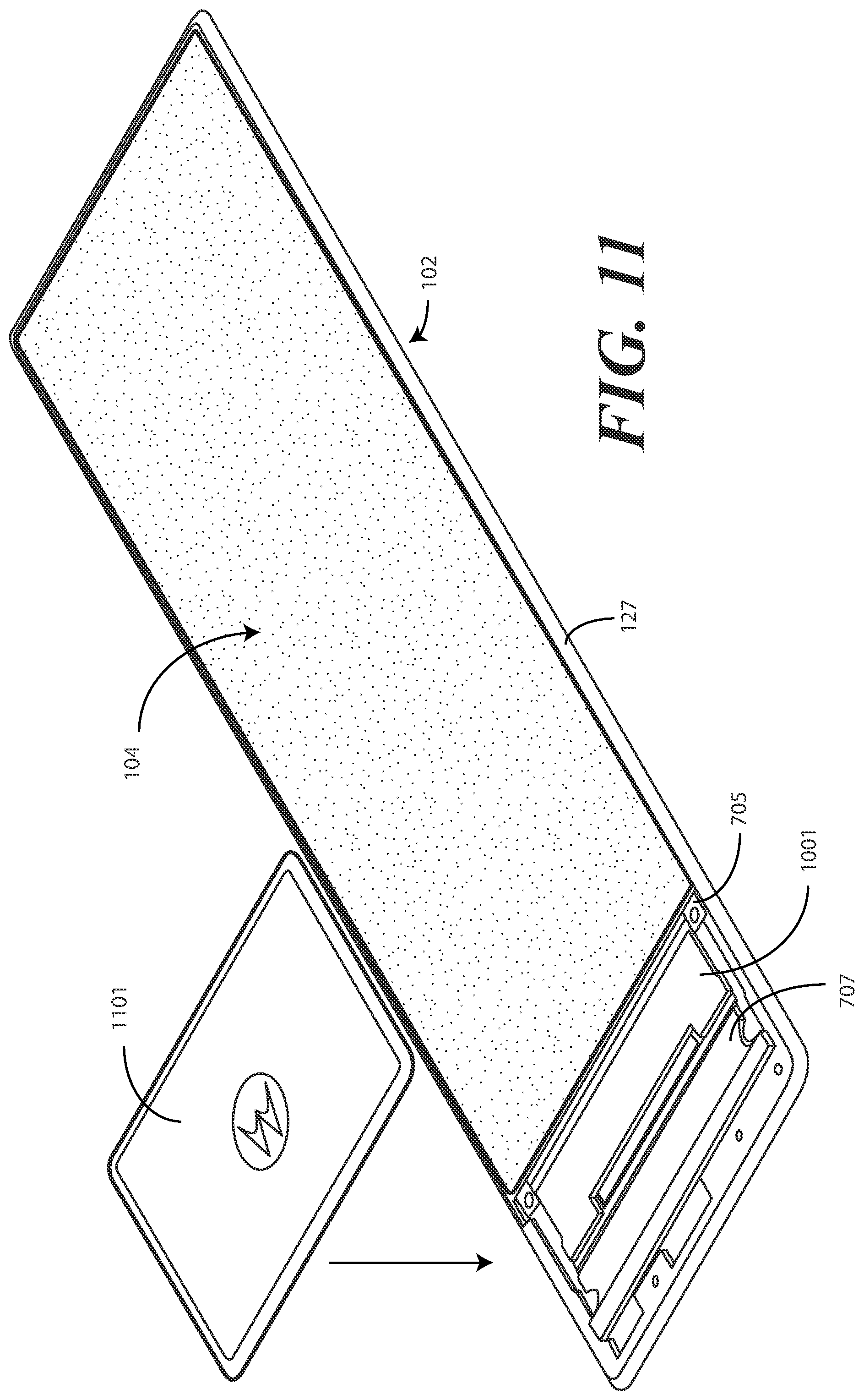 Patent US12602082 Figure 8 – Electronic devices with translating flexible displays and corresponding methods for providing haptic feedback