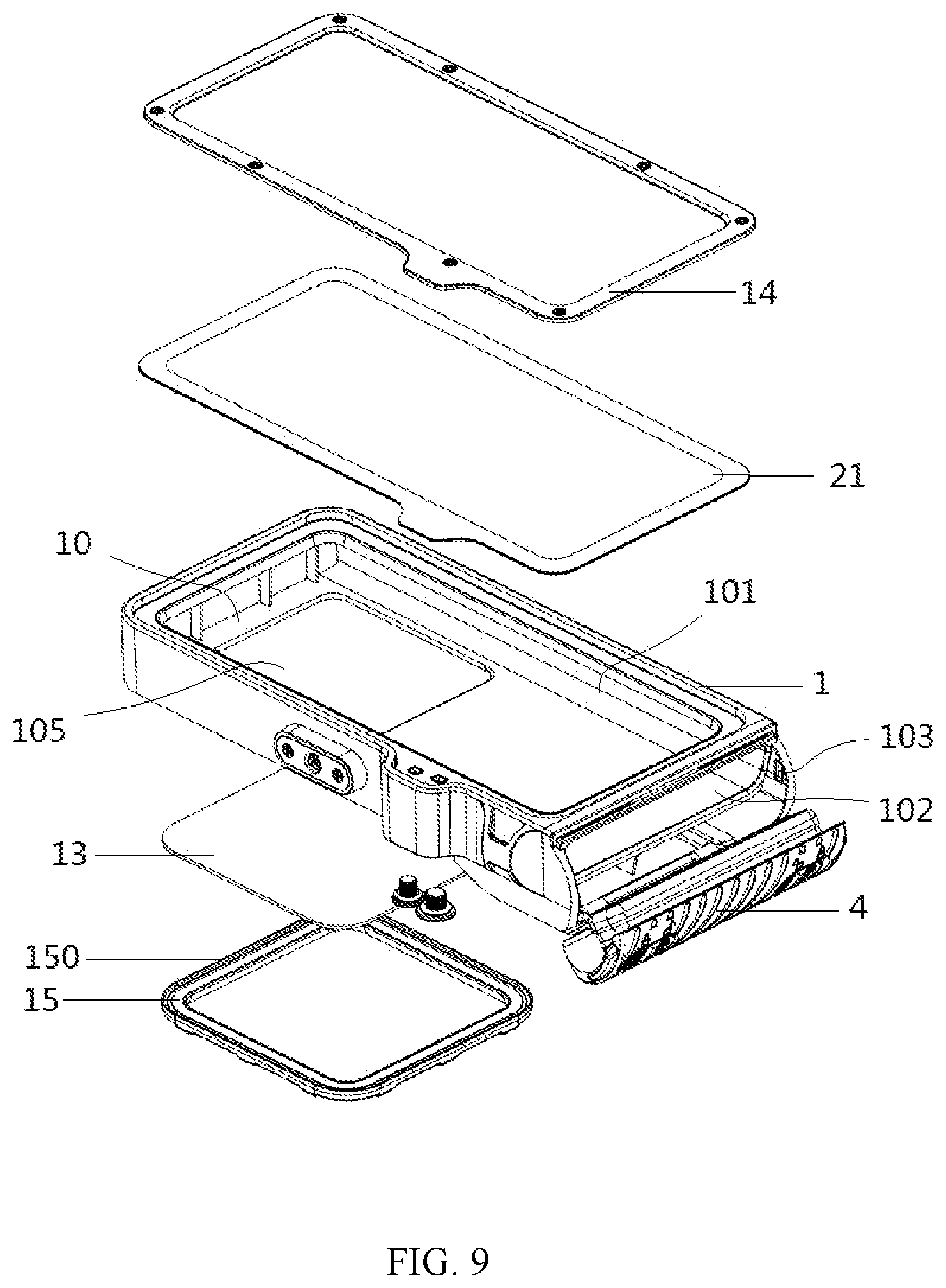 Patent US12602087 Figure 9 – Waterproof protective case of mobile terminal for diving