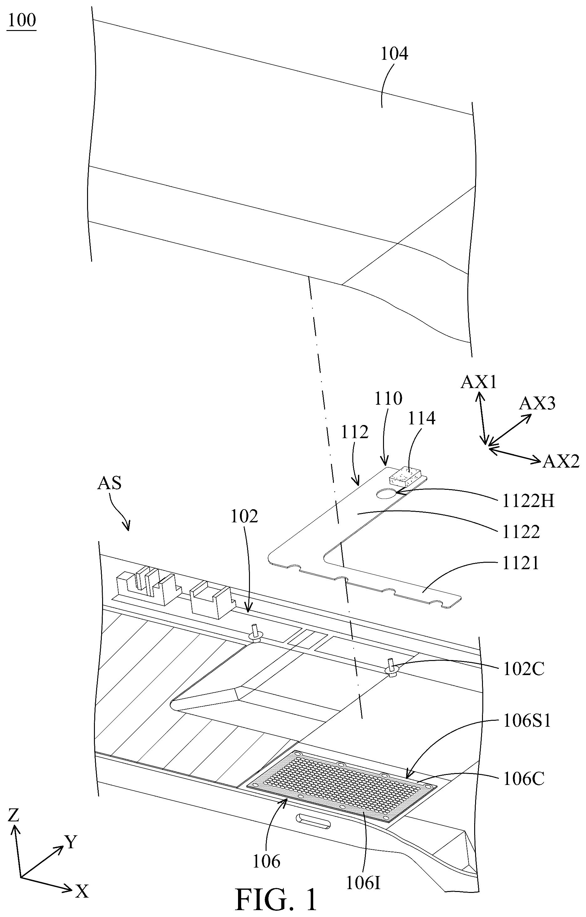 Patent US12602088 Figure 1 – Electronic device with electrostatic protection device