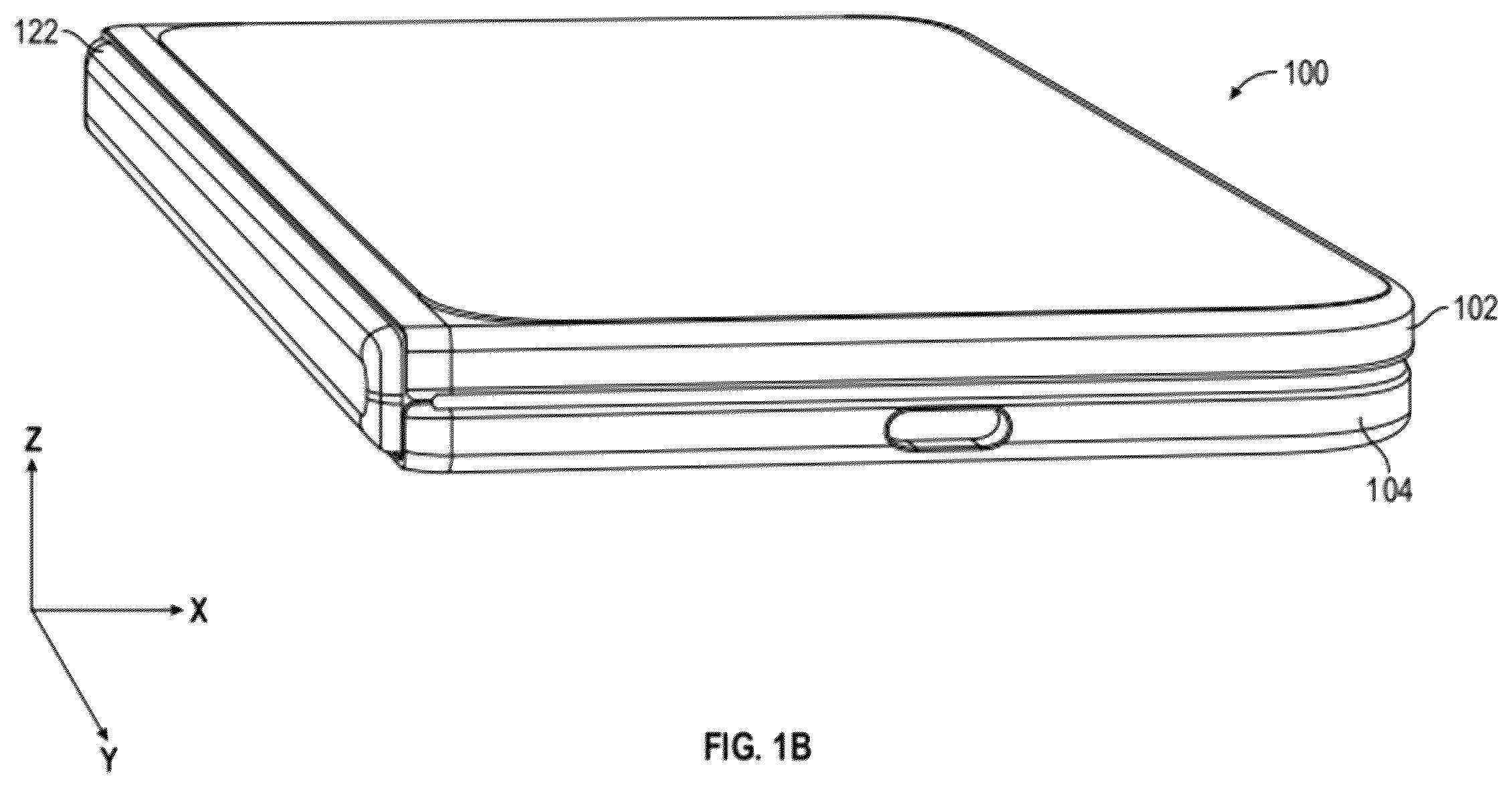 Patent US12602090 Figure 2 – Support plate for folding portable display device