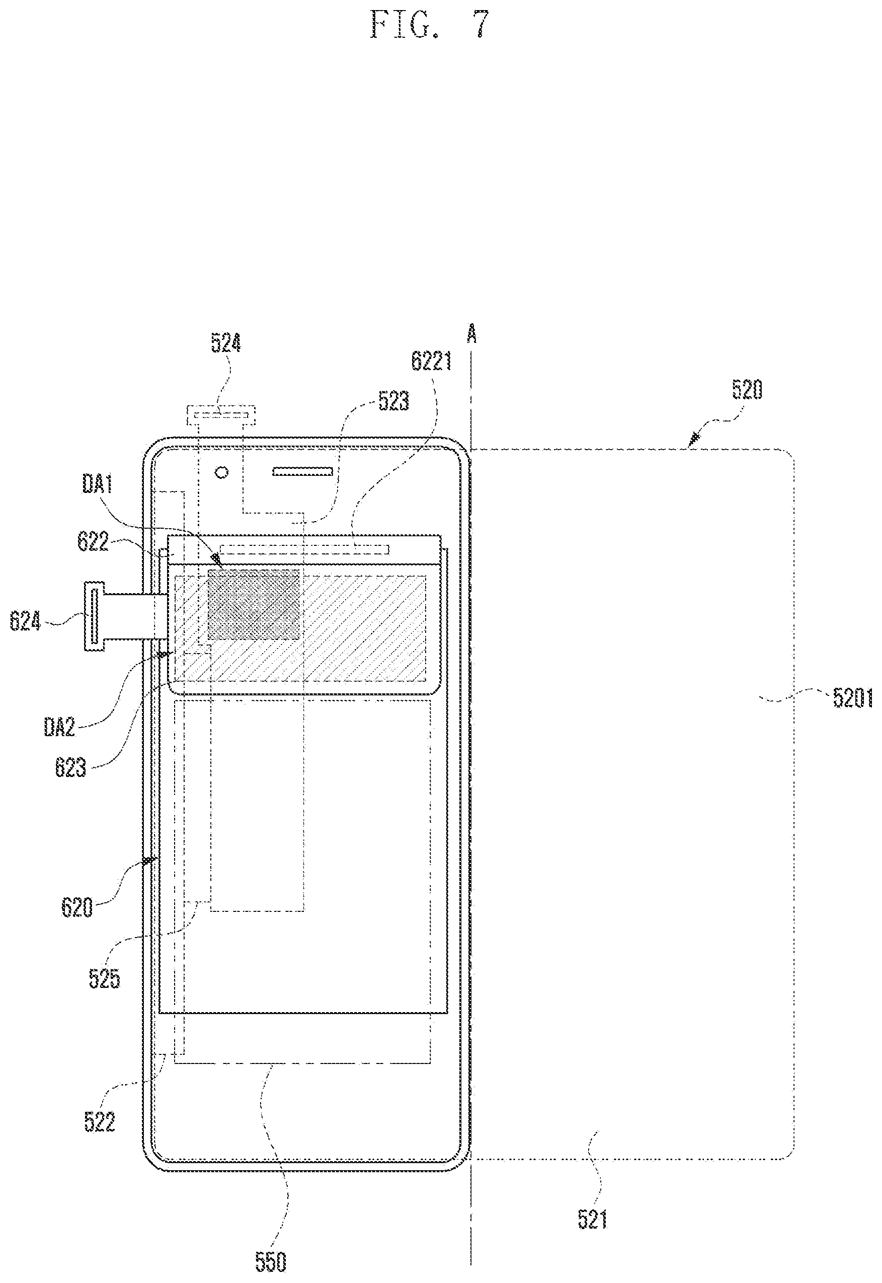 Patent US12602091 Figure 8 – Electronic device comprising dual display