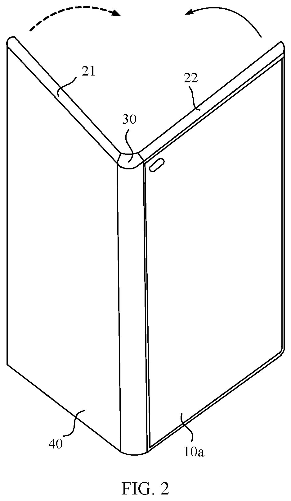 Patent US12602092 Figure 2 – Foldable-screen device and hinge component
