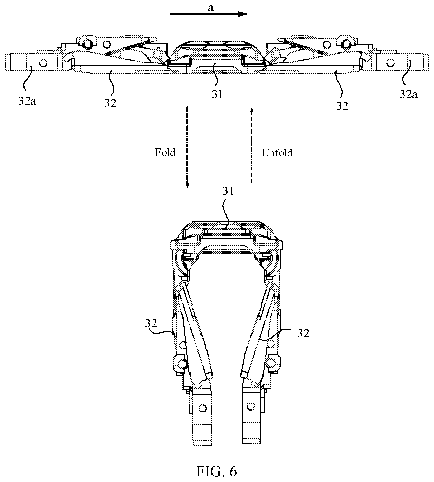 Patent US12602092 Figure 6 – Foldable-screen device and hinge component