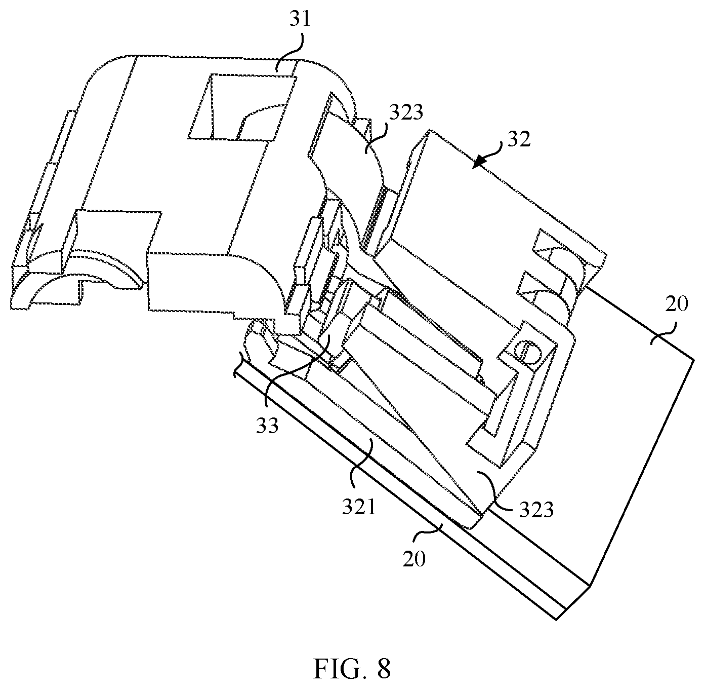 Patent US12602092 Figure 8 – Foldable-screen device and hinge component