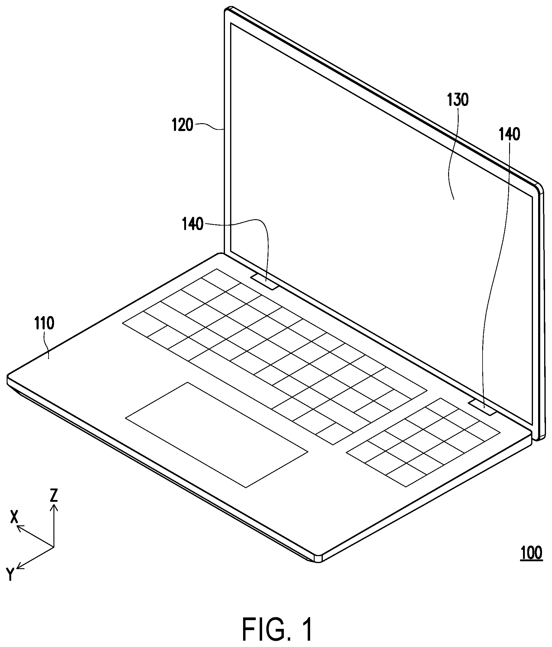 Patent US12602093 Figure 1 – Laptop computer