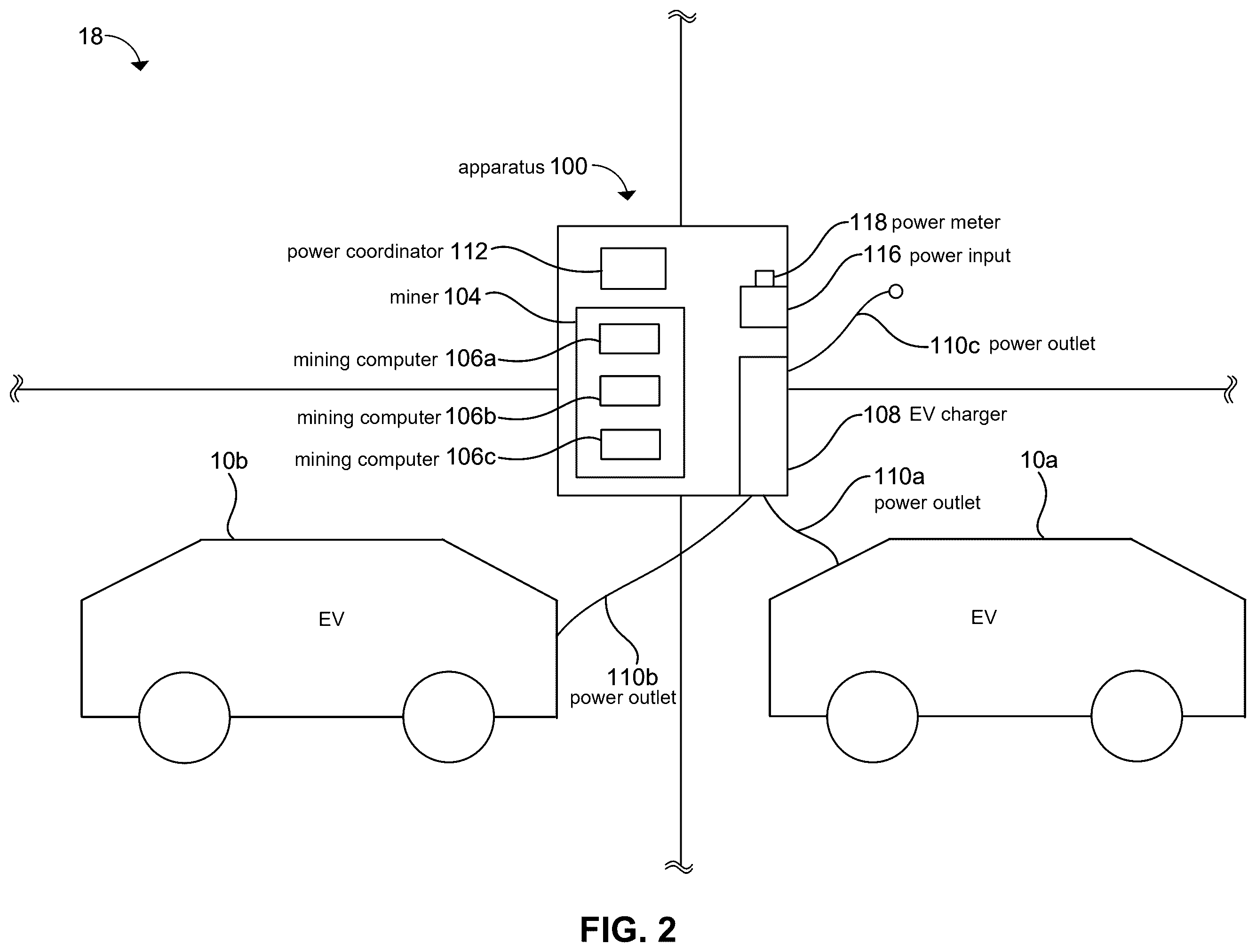 Patent US12602097 Figure 2 – Hybrid apparatuses for mining cryptocurrency and methods of operating the same