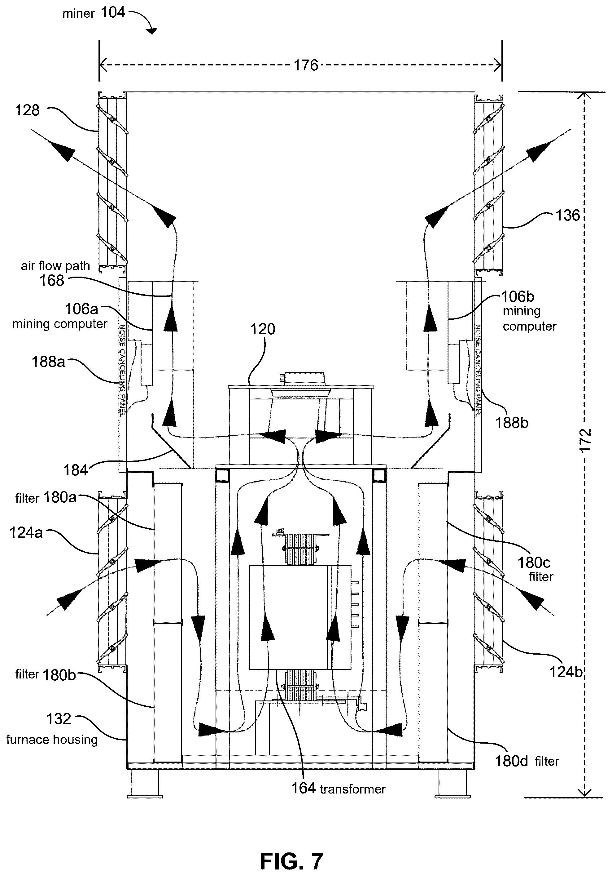 Patent US12602097 Figure 7 – Hybrid apparatuses for mining cryptocurrency and methods of operating the same