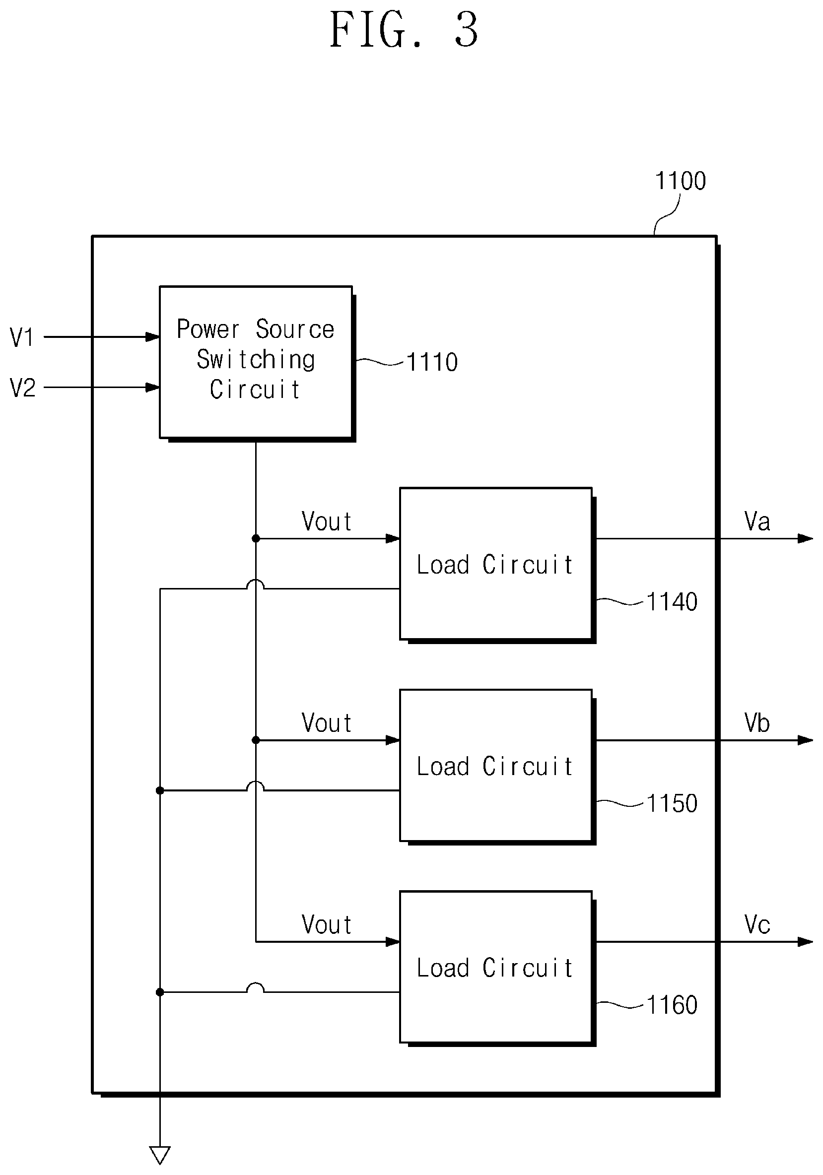 Patent US12602098 Figure 3 – Electronic circuit for outputting voltage based on a plurality of input voltages