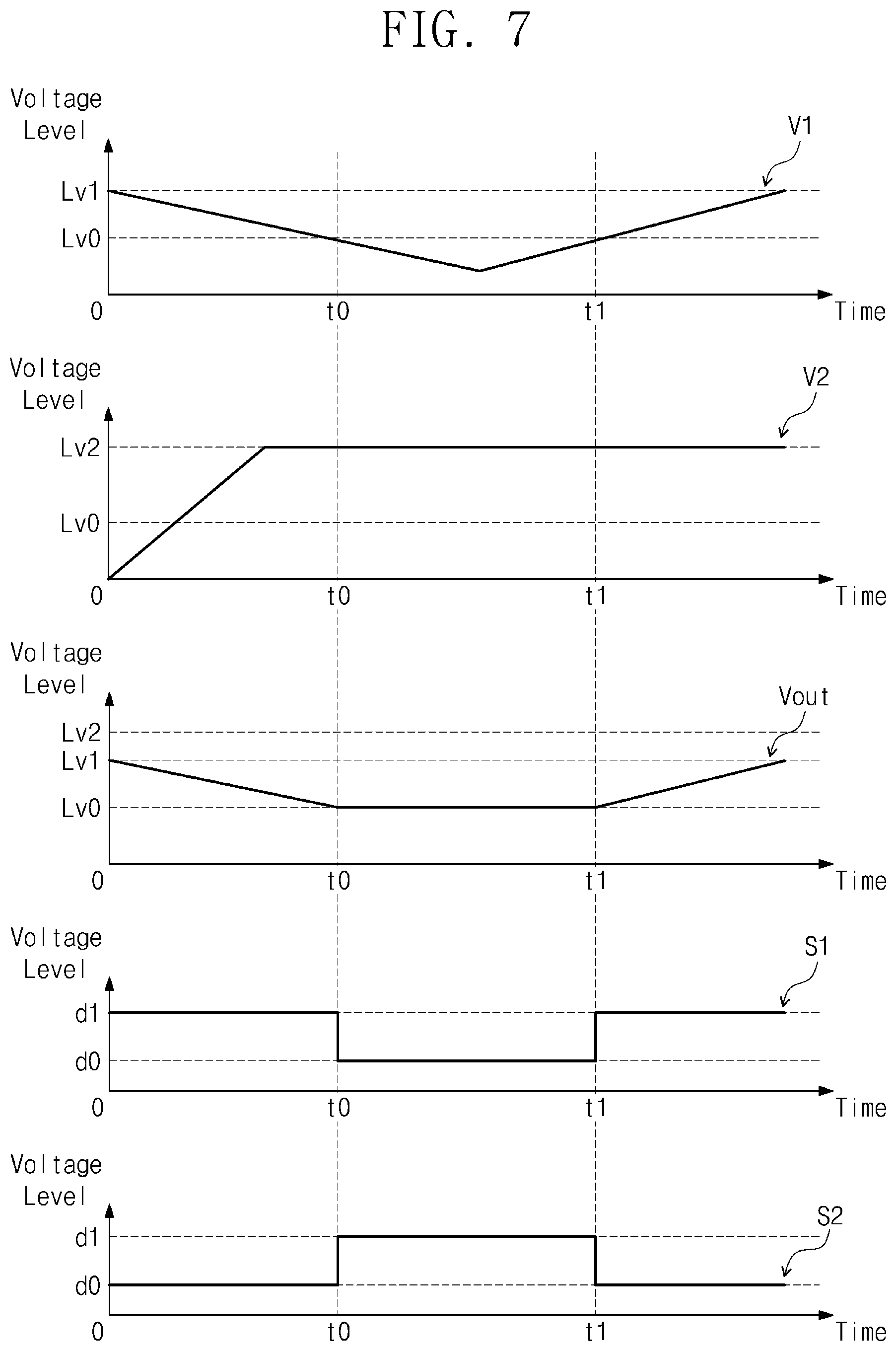 Patent US12602098 Figure 7 – Electronic circuit for outputting voltage based on a plurality of input voltages