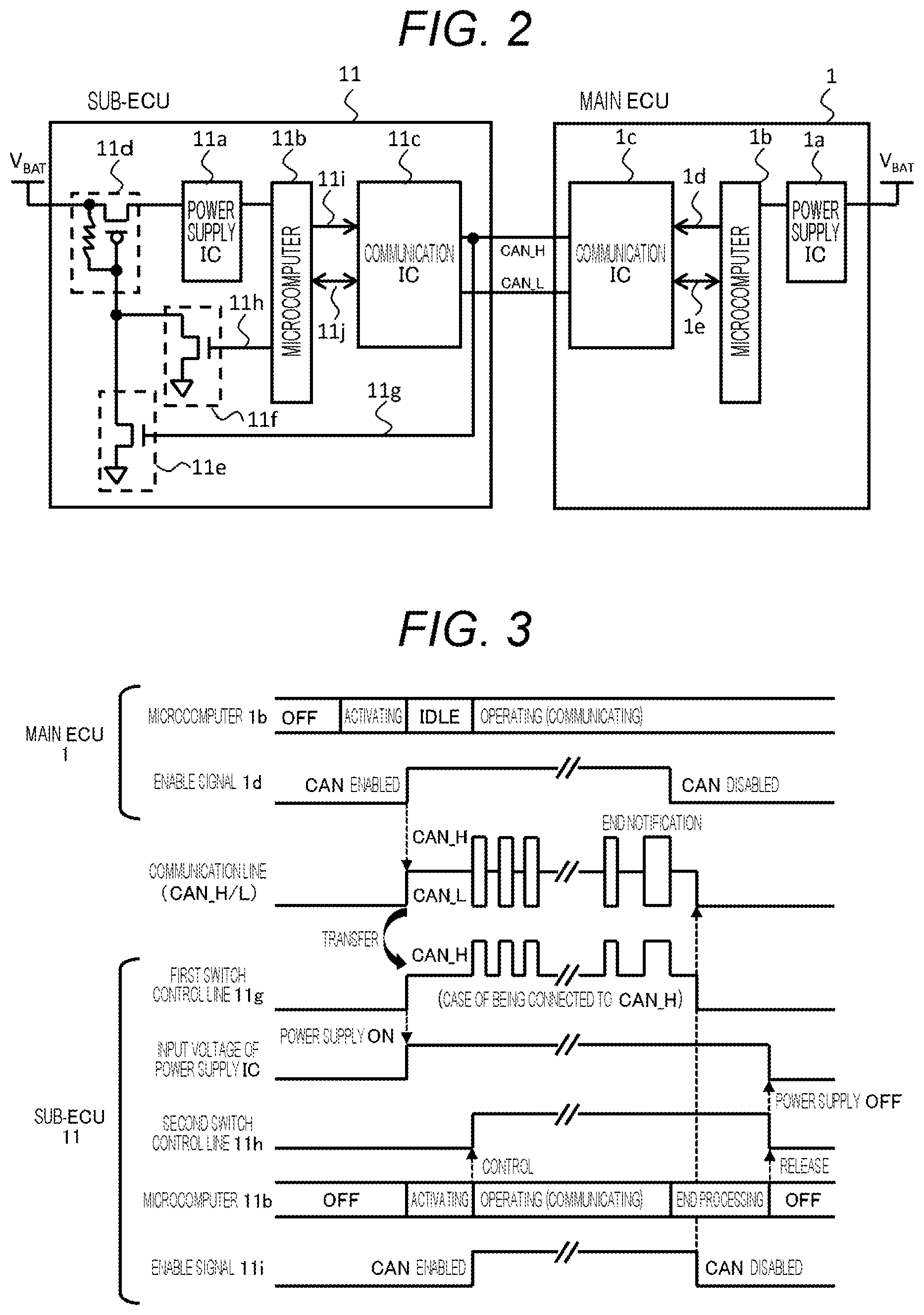 Patent US12602100 Figure 2 – Electronic module with communication-line controlled power supply for reducing dark current