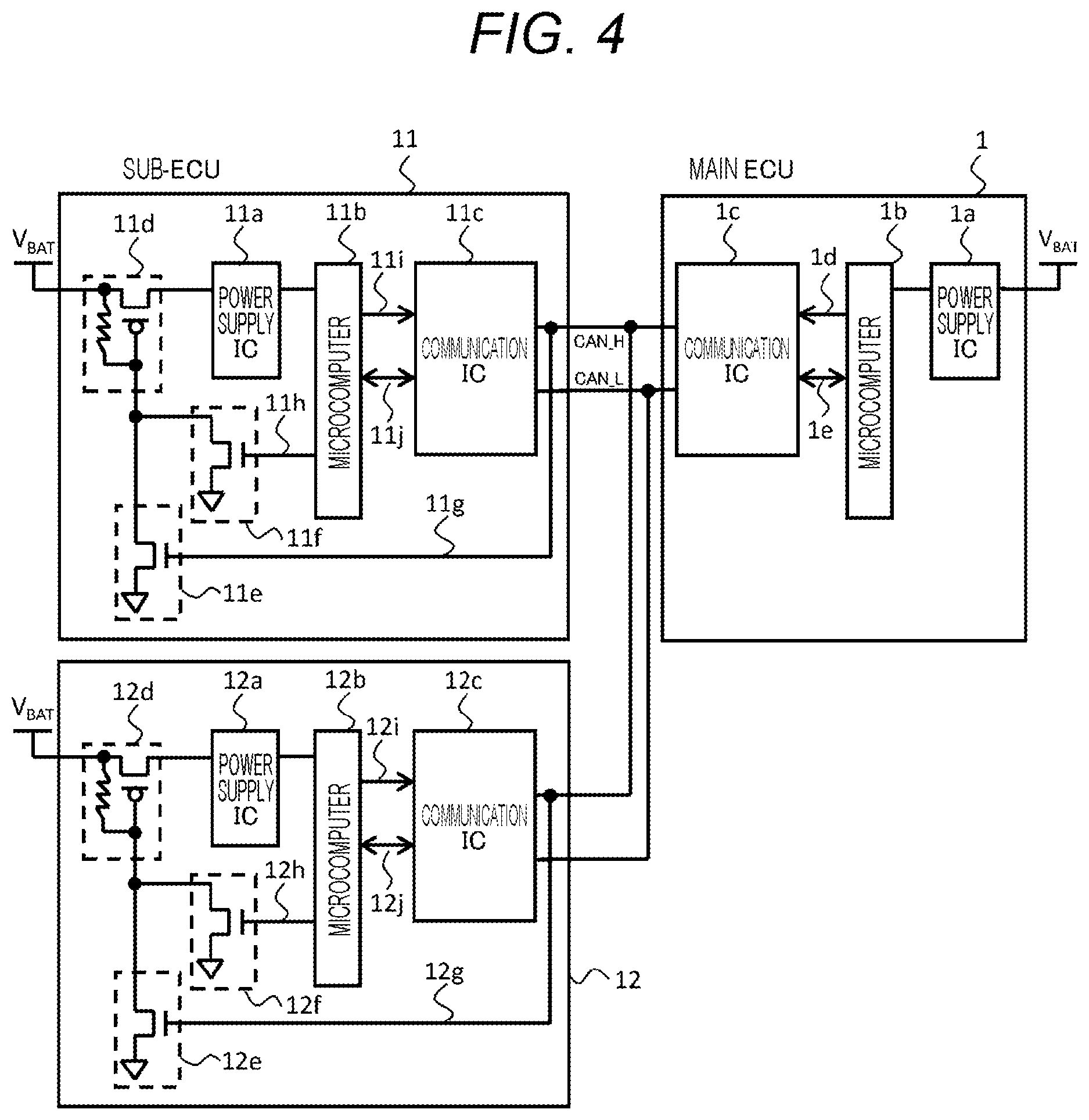 Patent US12602100 Figure 3 – Electronic module with communication-line controlled power supply for reducing dark current