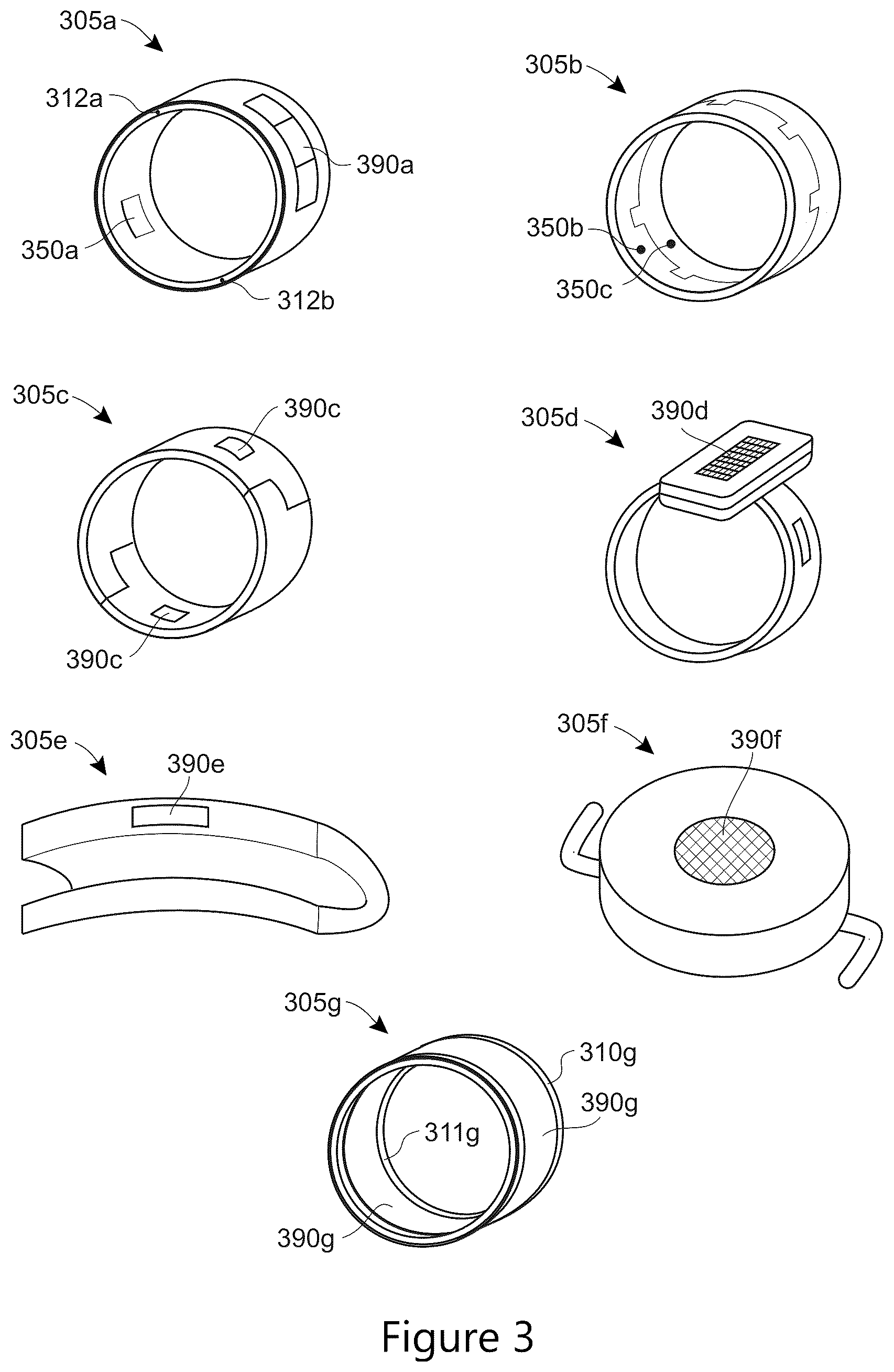 Patent US12602111 Figure 3 – Projection system for smart ring visual output