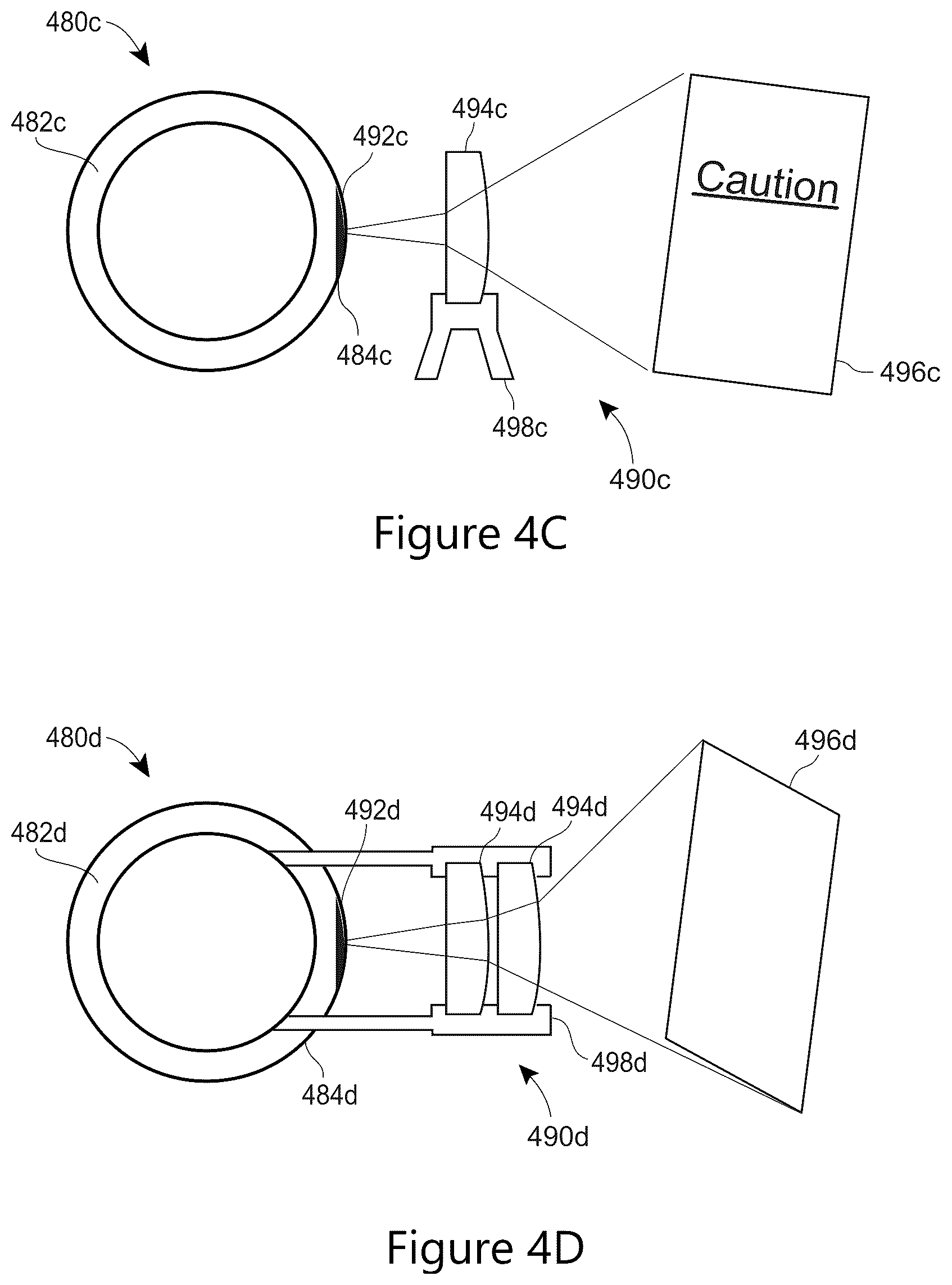 Patent US12602111 Figure 5 – Projection system for smart ring visual output