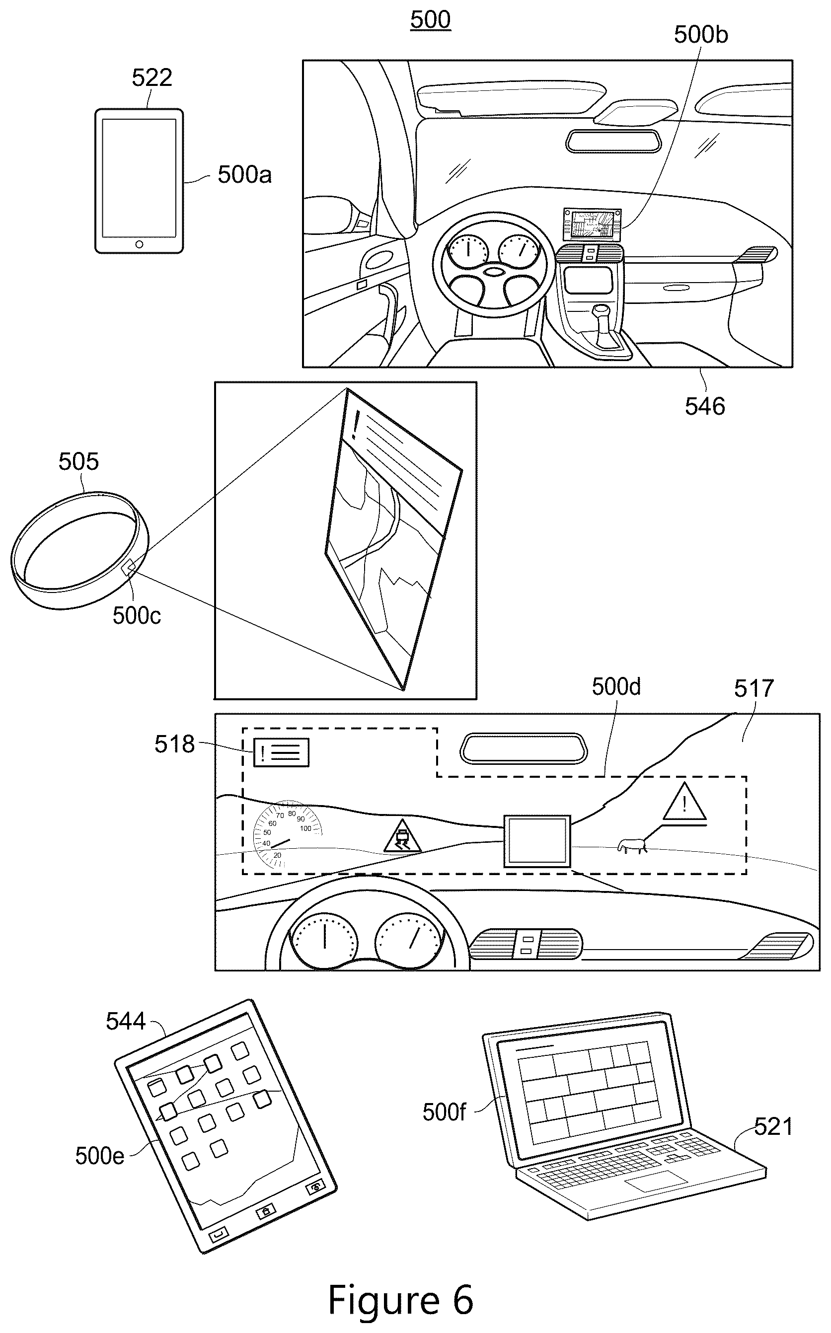 Patent US12602111 Figure 7 – Projection system for smart ring visual output