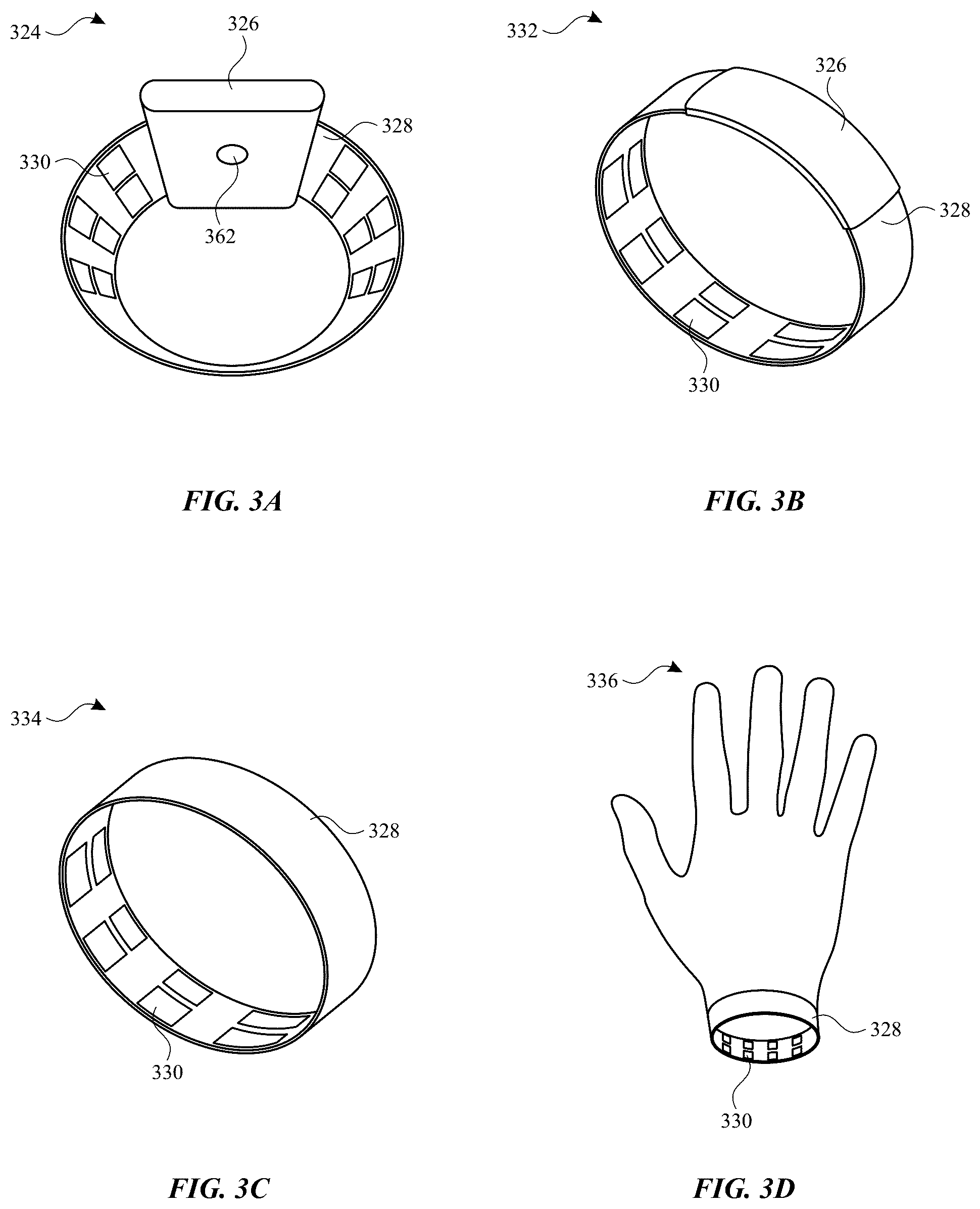 Patent US12602114 Figure 3 – Electrodes for gesture recognition