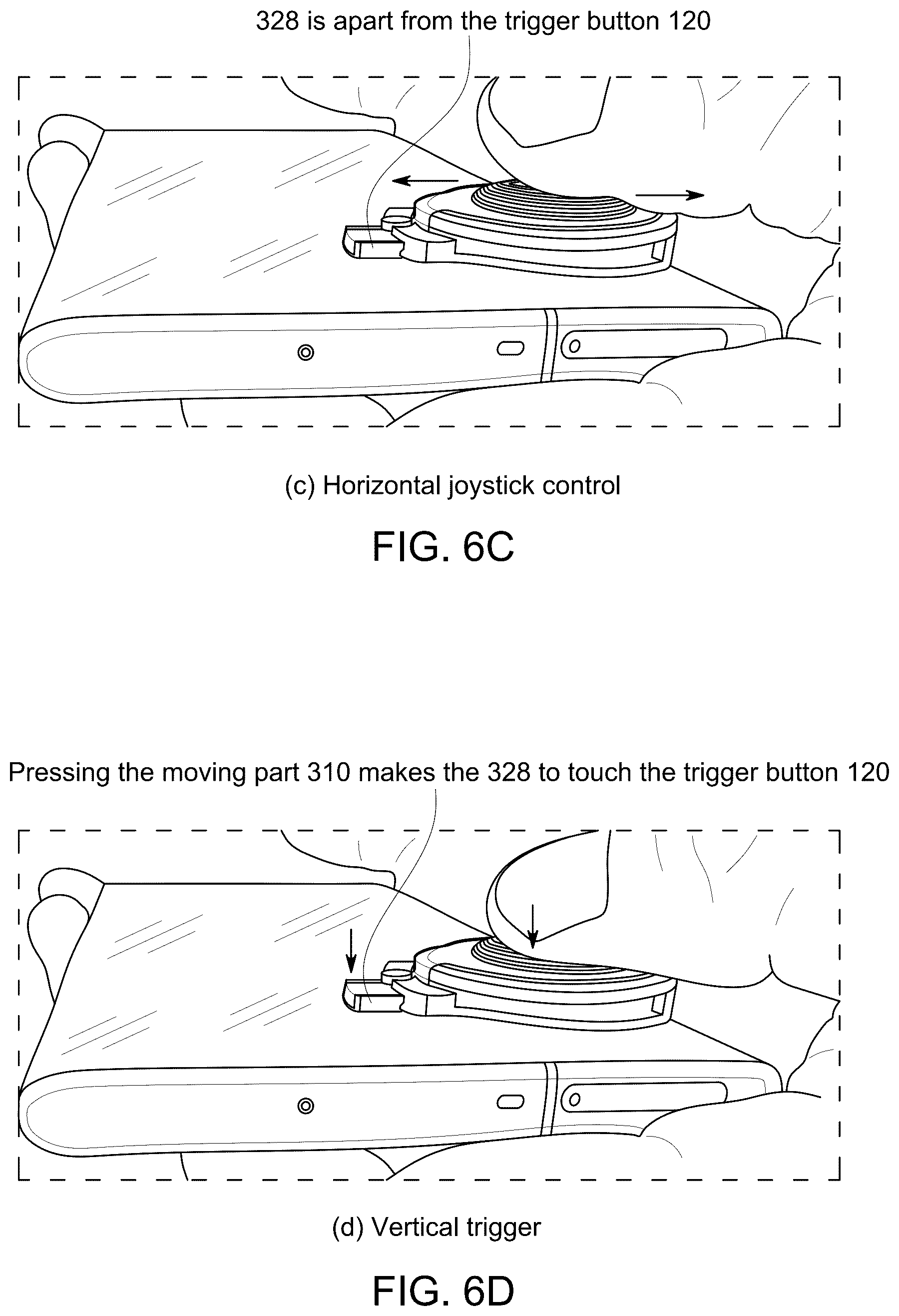 Patent US12602117 Figure 8 – Touch joystick