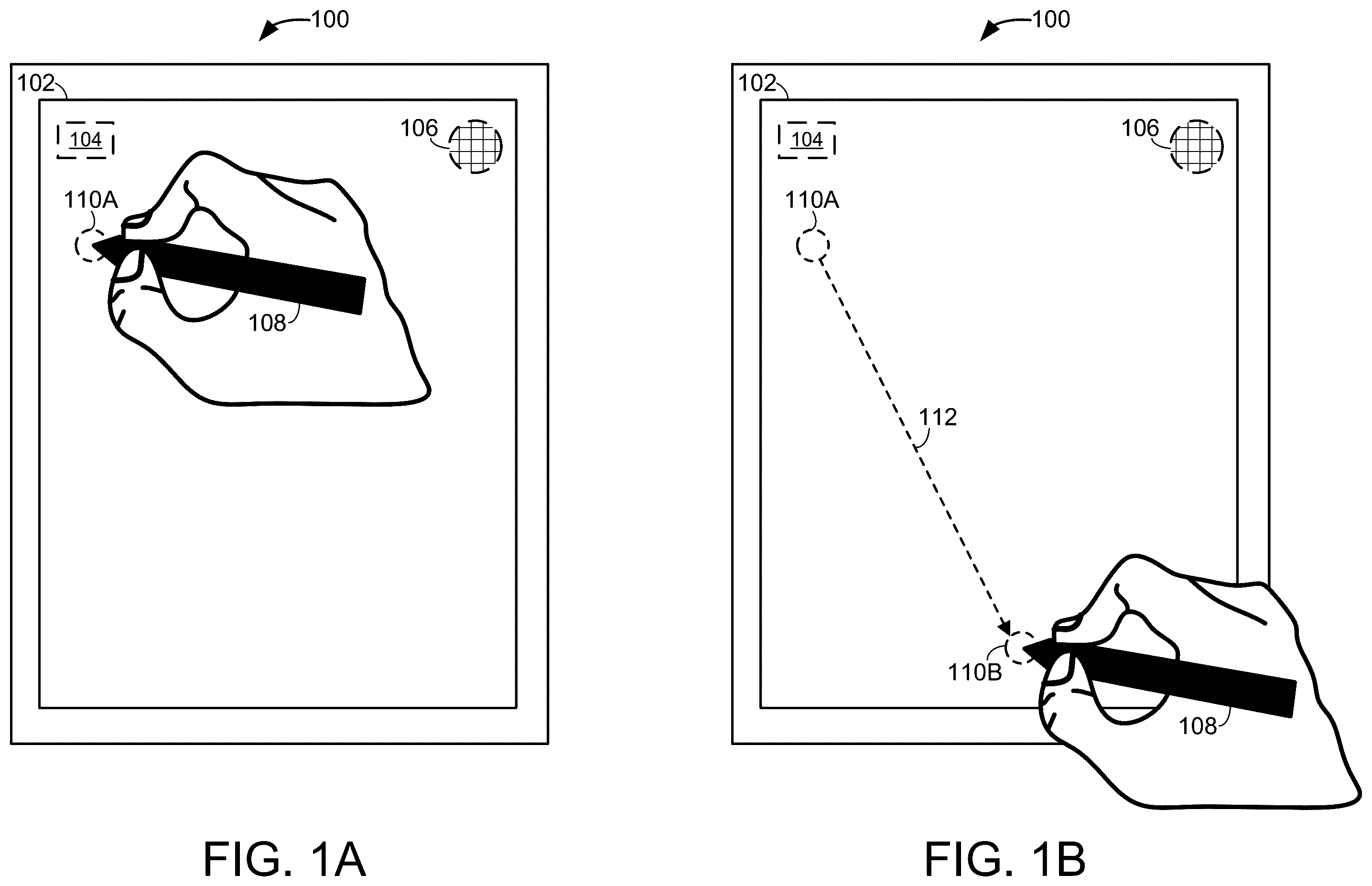 Patent US12602119 Figure 1 – Stylus movement translation switching