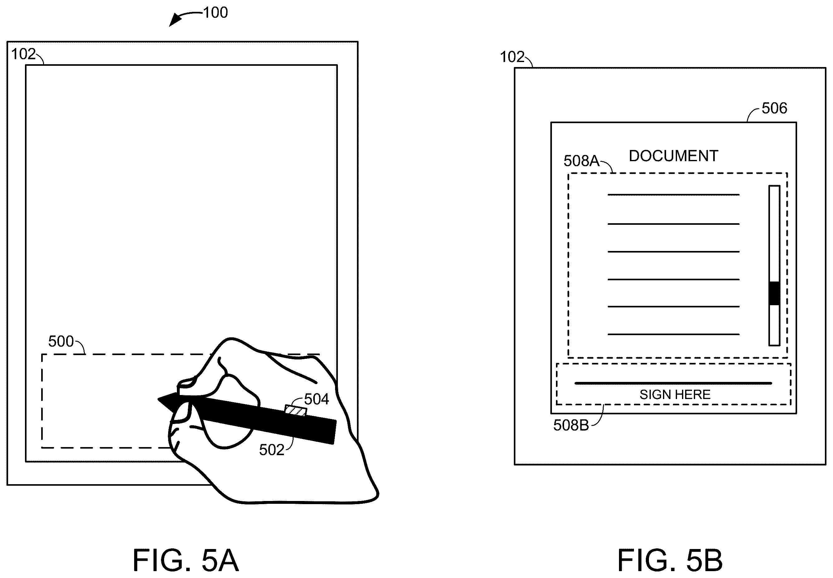 Patent US12602119 Figure 5 – Stylus movement translation switching