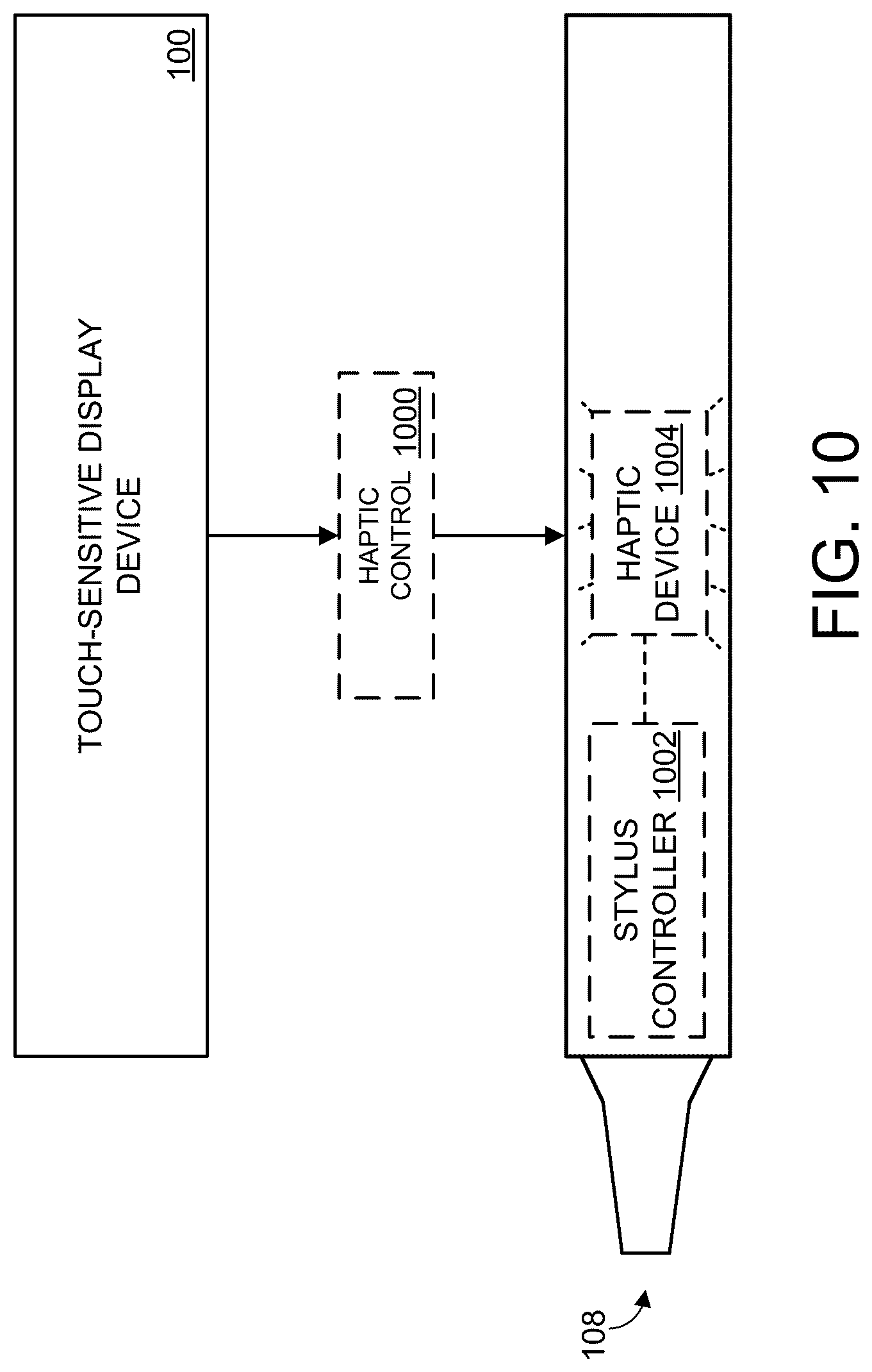 Patent US12602119 Figure 10 – Stylus movement translation switching