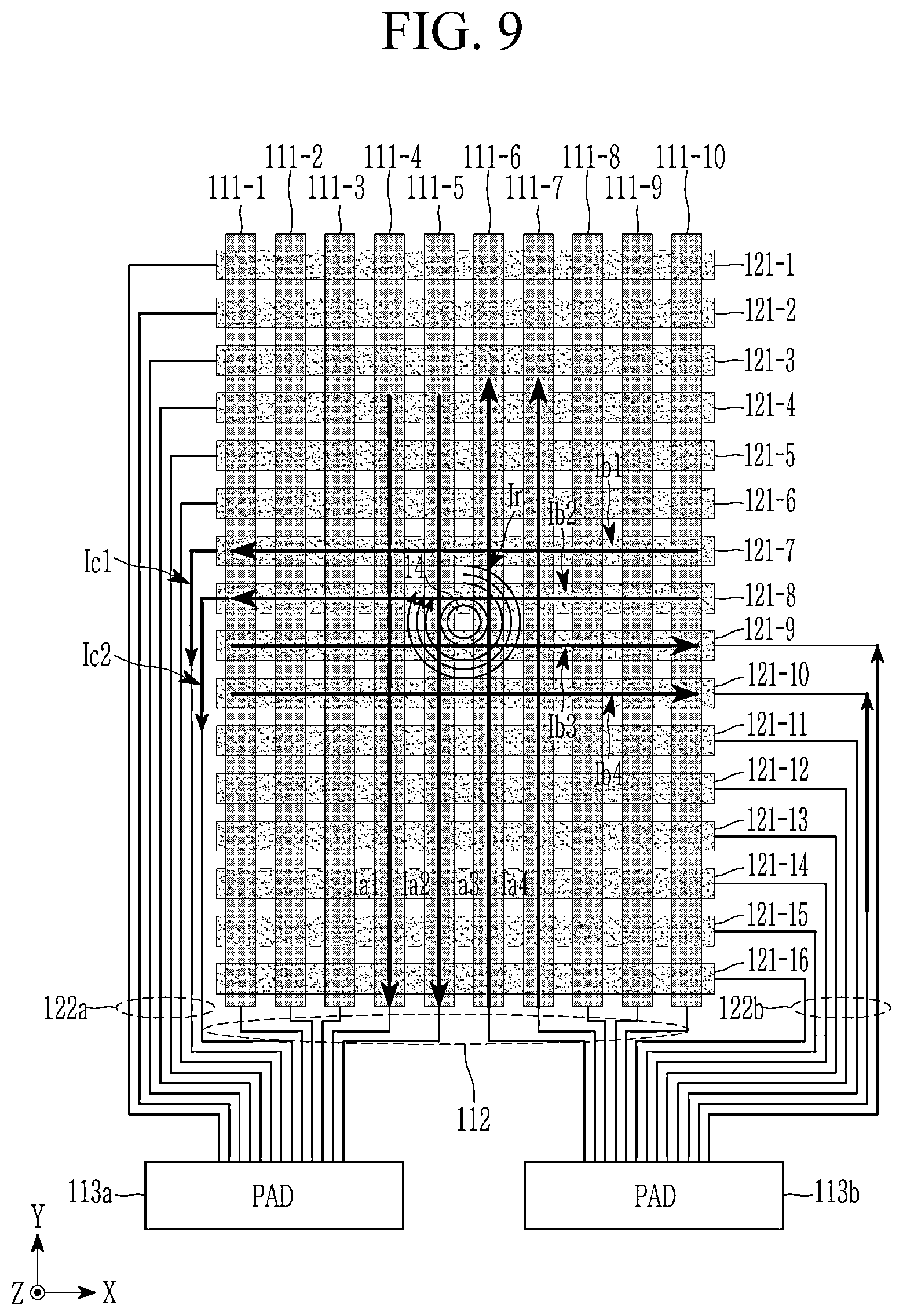 Patent US12602121 Figure 12 – Touch device for passive resonant stylus, driving method for the same and touch system