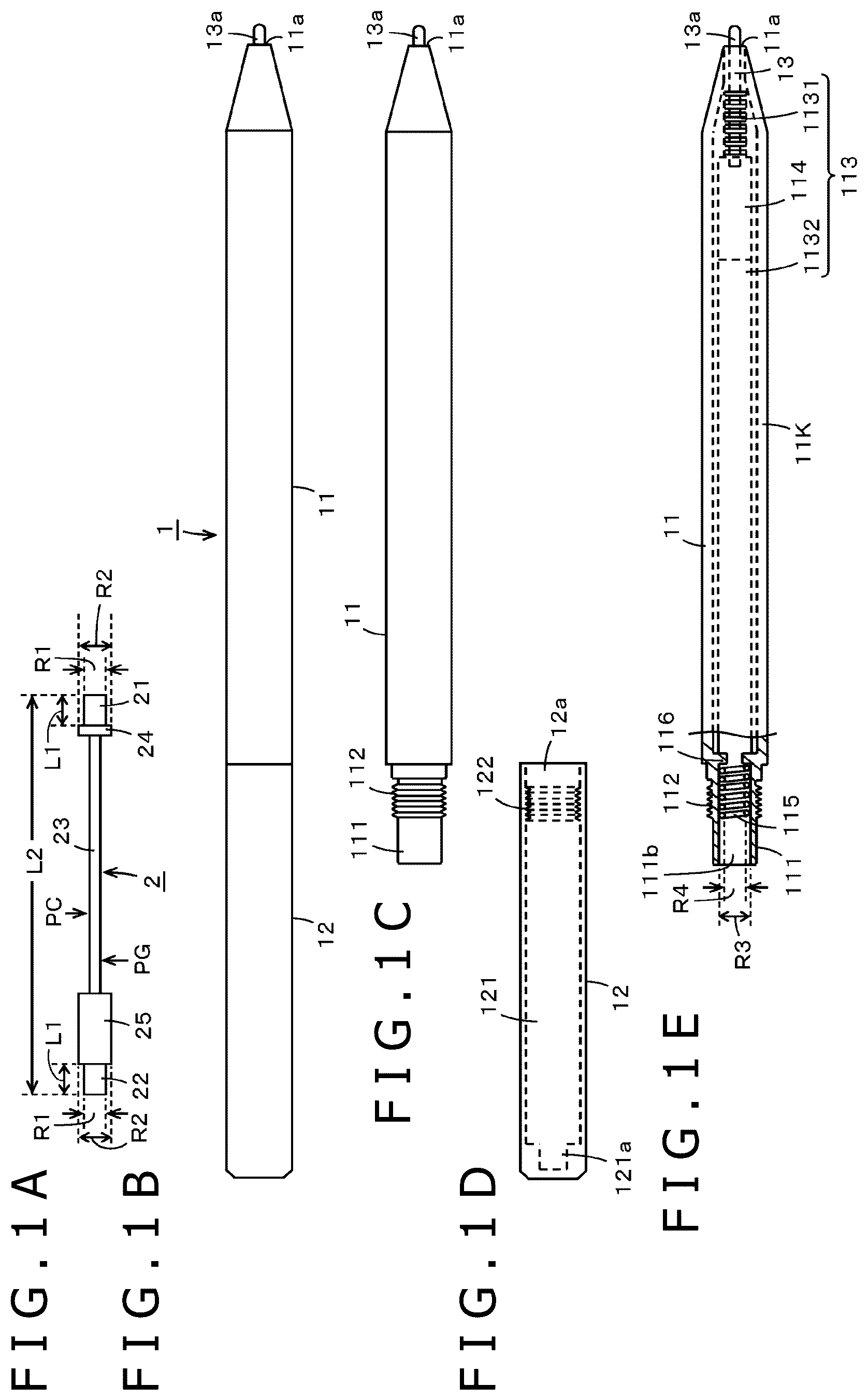 Patent US12602123 Figure 1 – Electronic pen